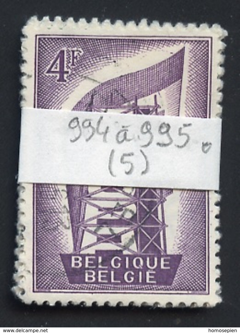 Europa CEPT 1956 Belgique - Belgium - Belgien Y&T N°994 à 995 - Michel N°1043 à 1044 (o) - Lot De 5 Séries - 1956