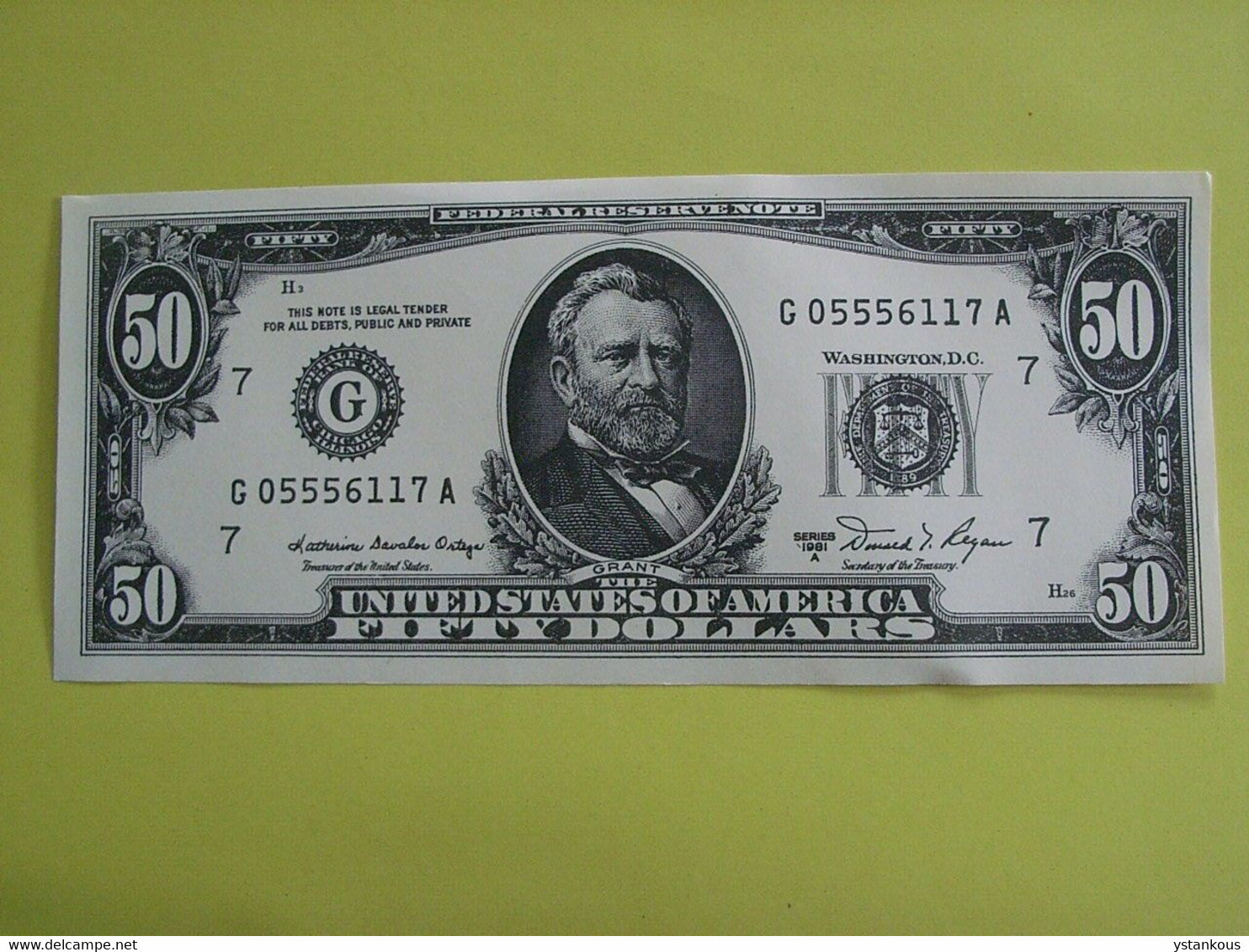 Billet-Flyer De 50 Dollars USA Uniface. - Fictifs & Spécimens