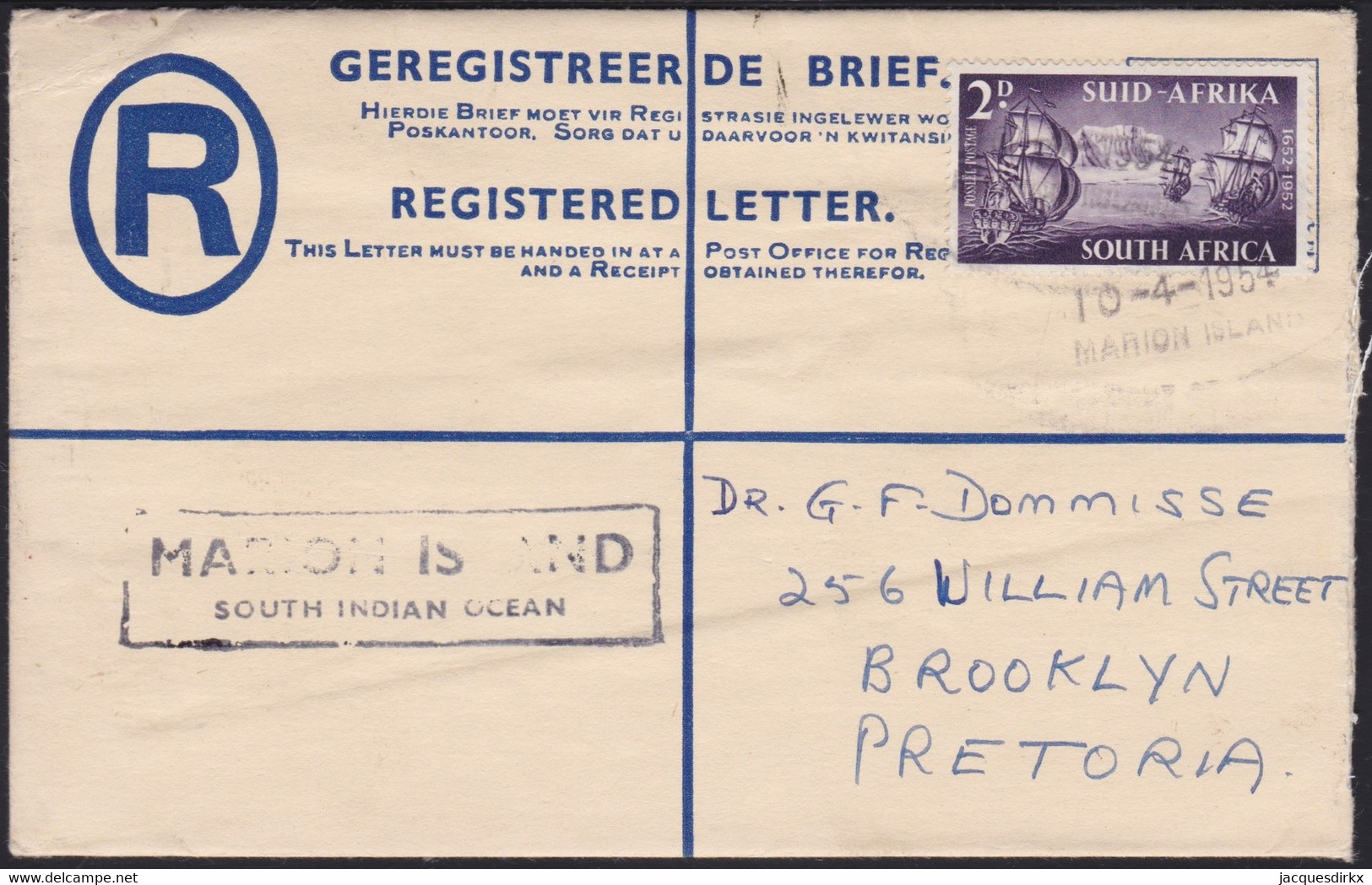 South Africa   .     SG    .   Registered Letter  (2 Scans)  .       O  .   Cancelled - Storia Postale