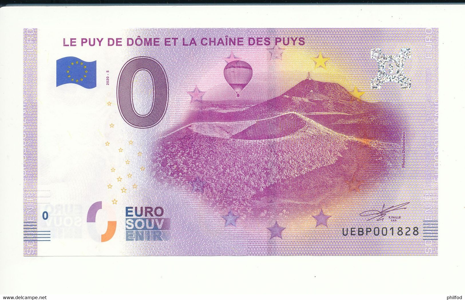 Billet Touristique  0 Euro  - LE-PUY-DE-DÔME ET LA CHAÎNE DES PUYS  - UEBP - 2020-5 - N° 1828 - Autres & Non Classés