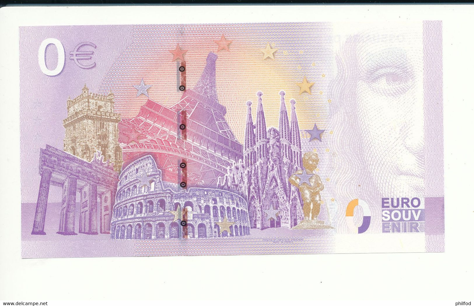 Billet Touristique  0 Euro  - OSSUAIRE DE DOUAUMONT  - UECA - 2020-3 - ANNIV - N° 4168 - Autres & Non Classés