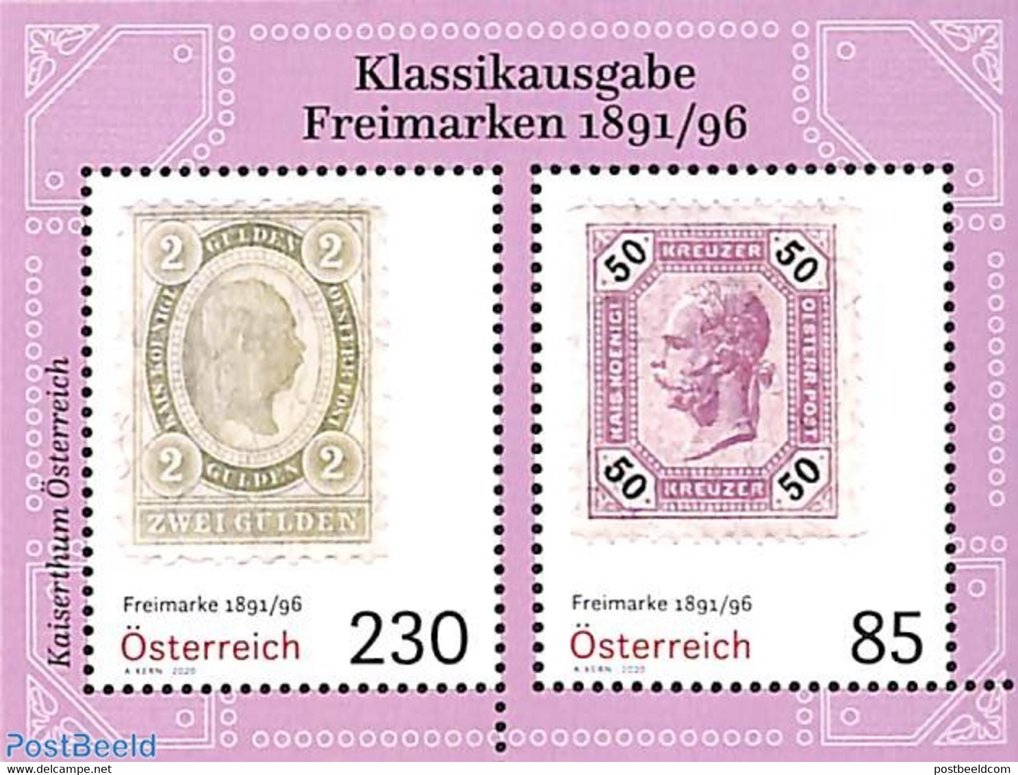 Austria 2020 Stamps Of 1891/96 S/s, Mint NH, Stamps On Stamps - Neufs