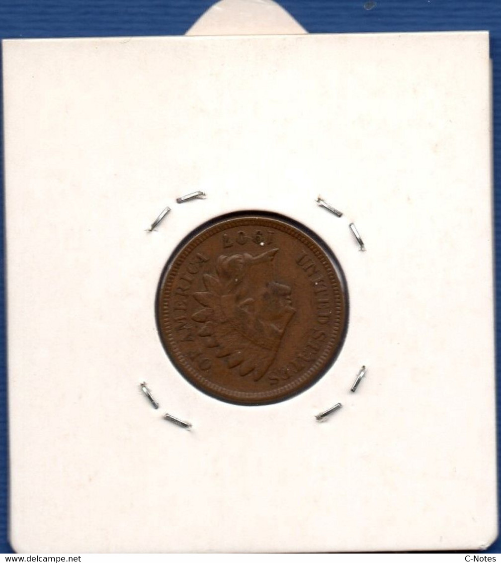 UNITED STATES OF AMERICA - 1 Cent 1907 -   See Photos -  Km 90a - 1859-1909: Indian Head