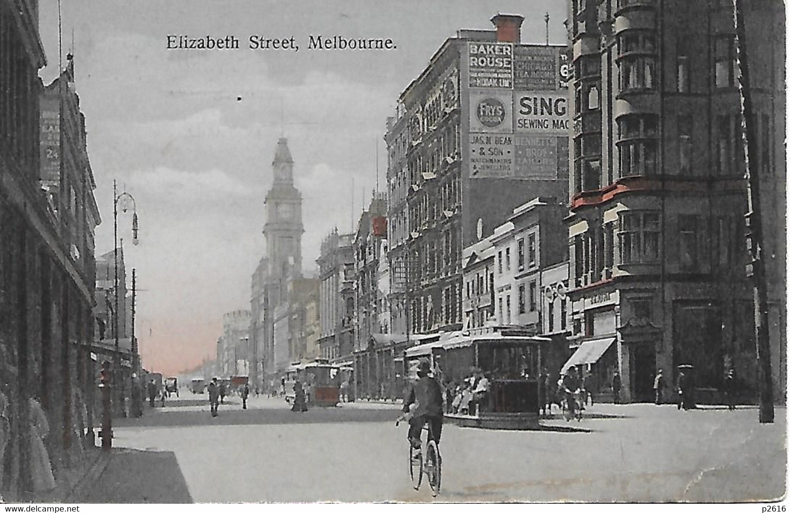 AUSTRALIE -  1931 -  ELISABETH STREET - MELBOURNE - CARTE COLORISEE - Melbourne