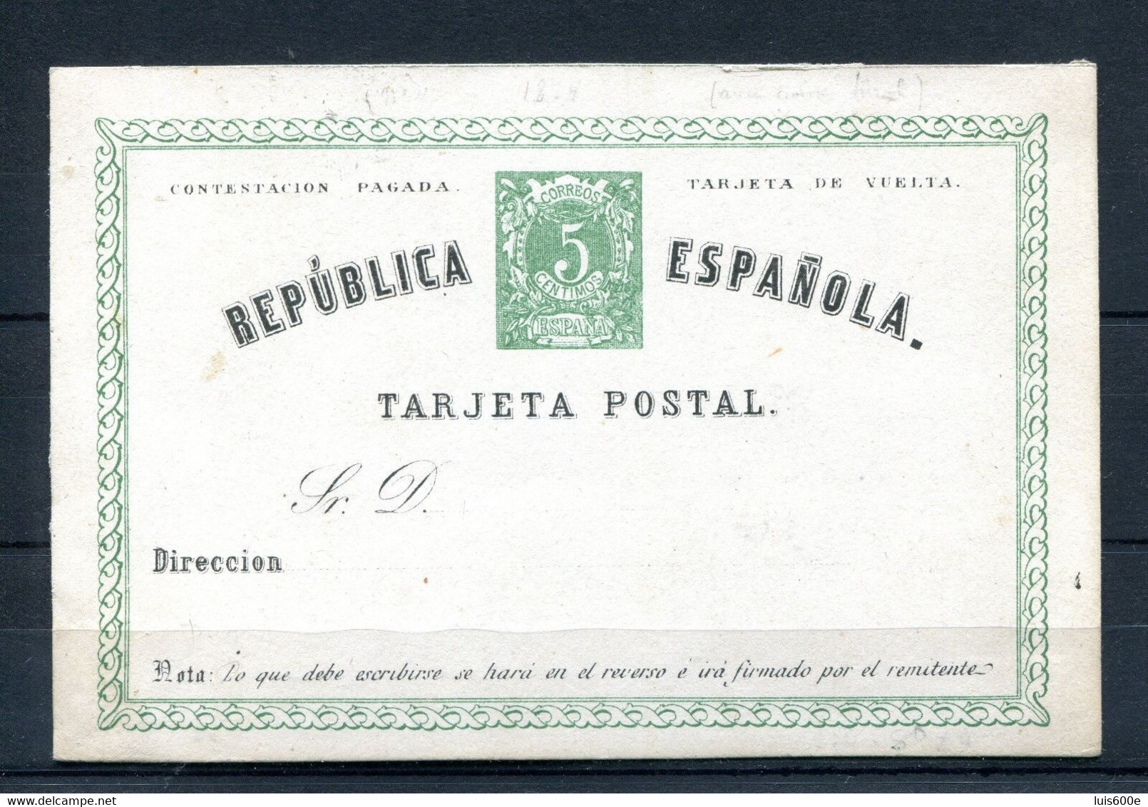 1873.ESPAÑA.ENTERO POSTAL.EDIFIL 2v*NUEVO.CATALOGO 35€ - 1850-1931