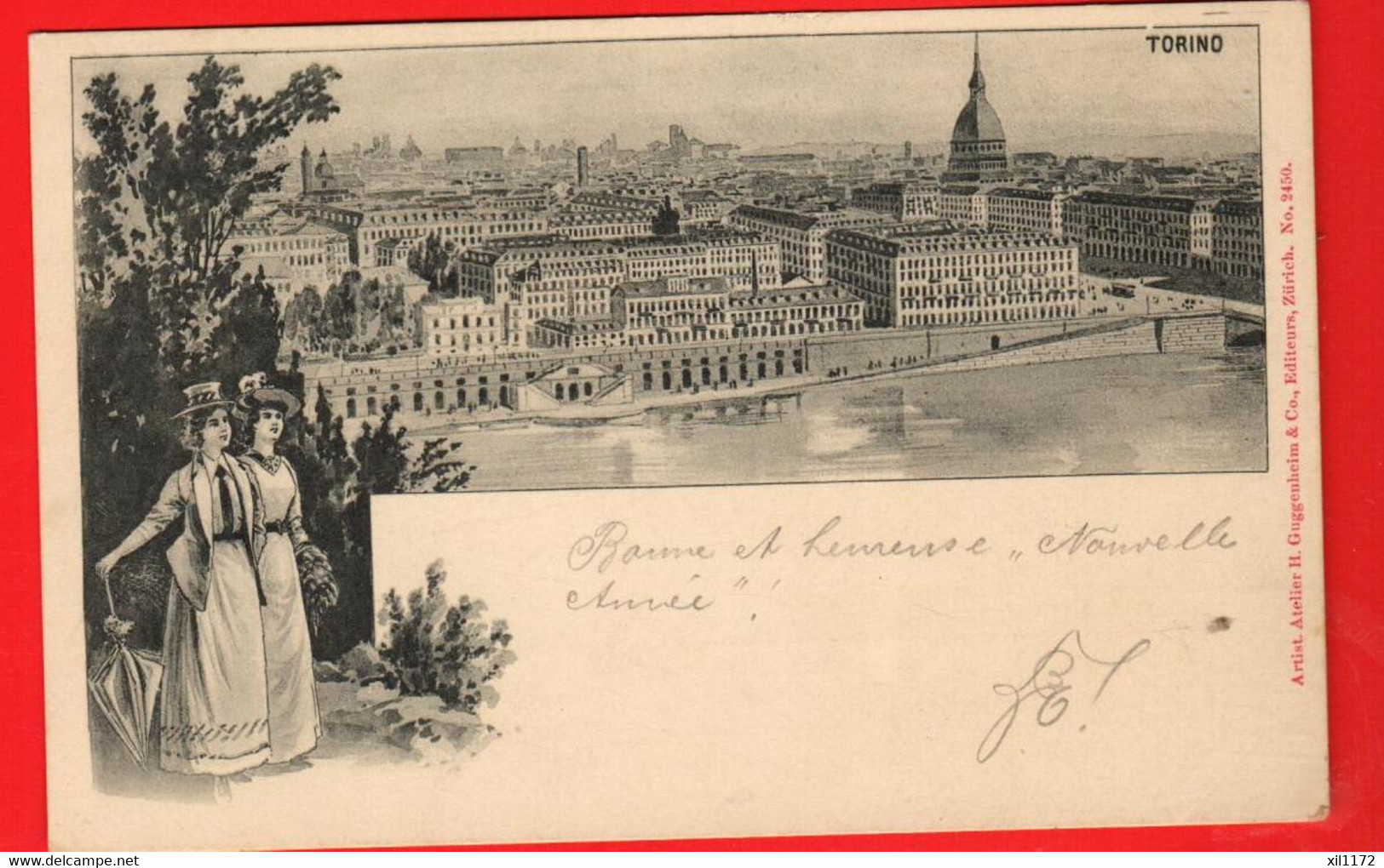 ZUL-31  Torino Litho Spedito 1899 Di Un Studente Verso La Svizzera Sigle Zofingen.  Pionier. - Viste Panoramiche, Panorama