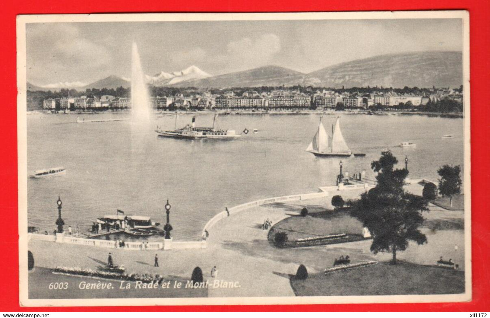 ZUL-34 Genève La RAde  Voiliers Et Bâteau. Circulé 1935  Jaeger 6003 - Genève