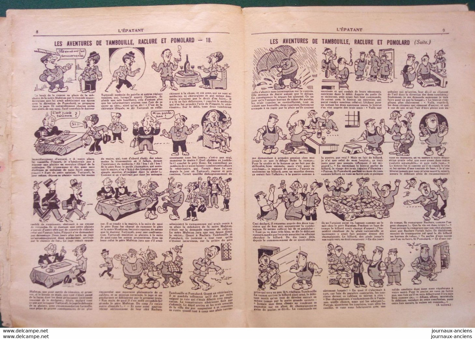 1934 Journal L'ÉPATANT - LES AVENTURES DES PIEDS-NICKELÉS - LA COMBINE DE SAID BABOUCHE - TAMBOUILLE RACLURE ET POLOMARD - Pieds Nickelés, Les