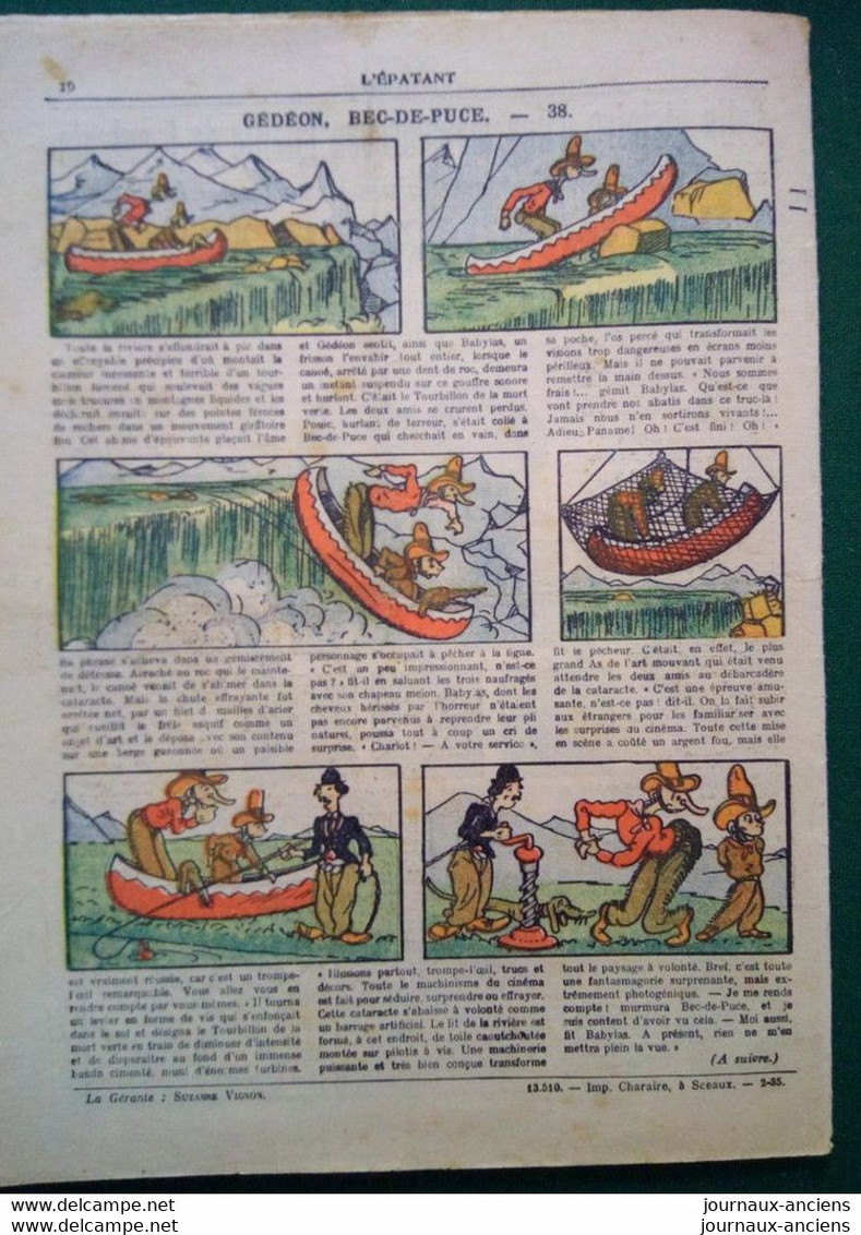 1935 Journal L'ÉPATANT - LES AVENTURES DES PIEDS-NICKELÉS - GÉDÉON BEC DE PUCE - MAUVAIS TOUR - BACKGAMMONE - Pieds Nickelés, Les