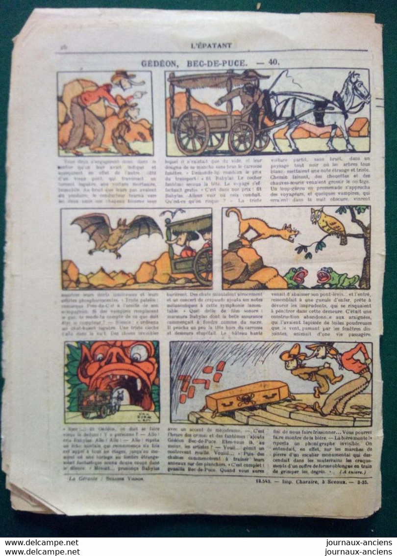 1935 Journal L'ÉPATANT - LES AVENTURES DES PIEDS-NICKELÉS - POING À RESSORT LA CHARITÉ S. V. P - GÉDÉON BEC DE PUCE - Pieds Nickelés, Les