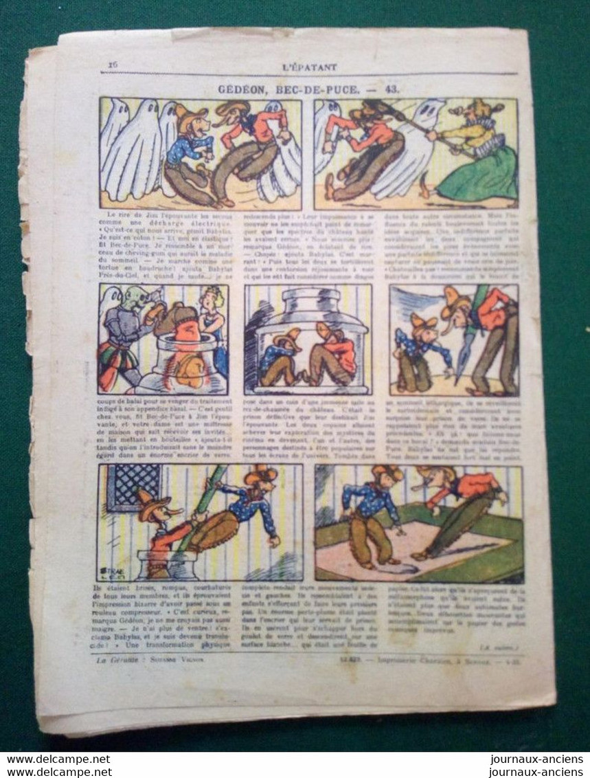 1935 Journal L'ÉPATANT - LES AVENTURES DES PIEDS-NICKELÉS - POMPIER AVERTISSEUR D'INCENDIE - GÉDÉON BEC DE PUCE - Pieds Nickelés, Les