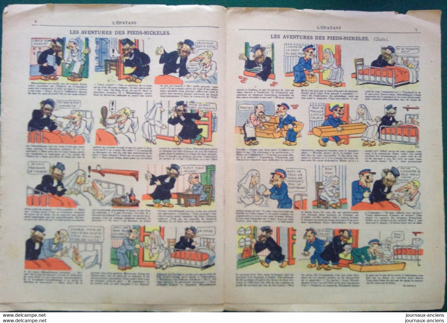 1935 Journal L'ÉPATANT - LES AVENTURES DES PIEDS-NICKELÉS - TOTOCHE ET LE PROFESSEUR TROMPETTE - NAHOUS CONTRE NABOT - Pieds Nickelés, Les