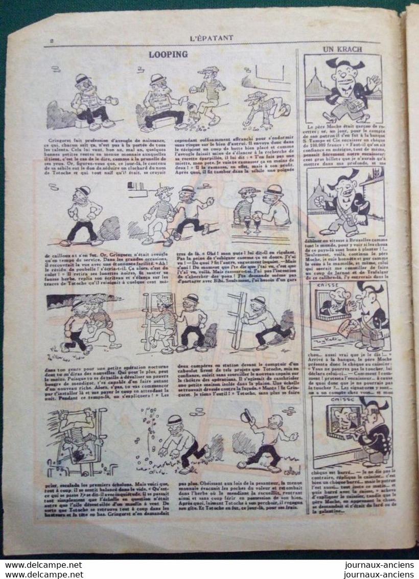 1935 Journal L'ÉPATANT - LES AVENTURES DES PIEDS-NICKELÉS - TOTOCHE ET LE PROFESSEUR TROMPETTE - LOOPING - MOULIN À VENT - Pieds Nickelés, Les