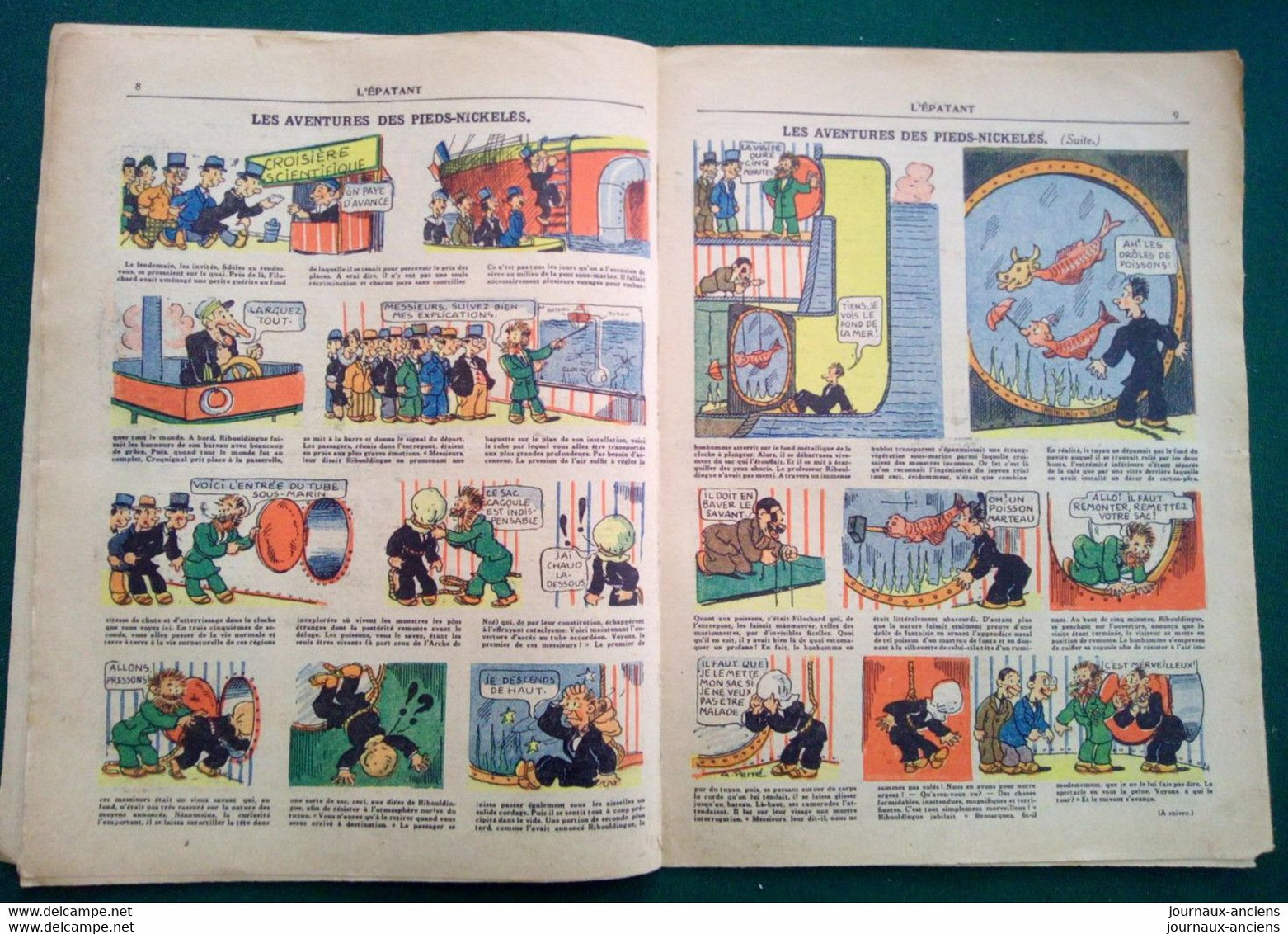 1935 Journal L'ÉPATANT - LES AVENTURES DES PIEDS-NICKELÉS - TOTOCHE ET LE PROFESSEUR TROMPETTE - UN TOUR DE COCHON - Pieds Nickelés, Les