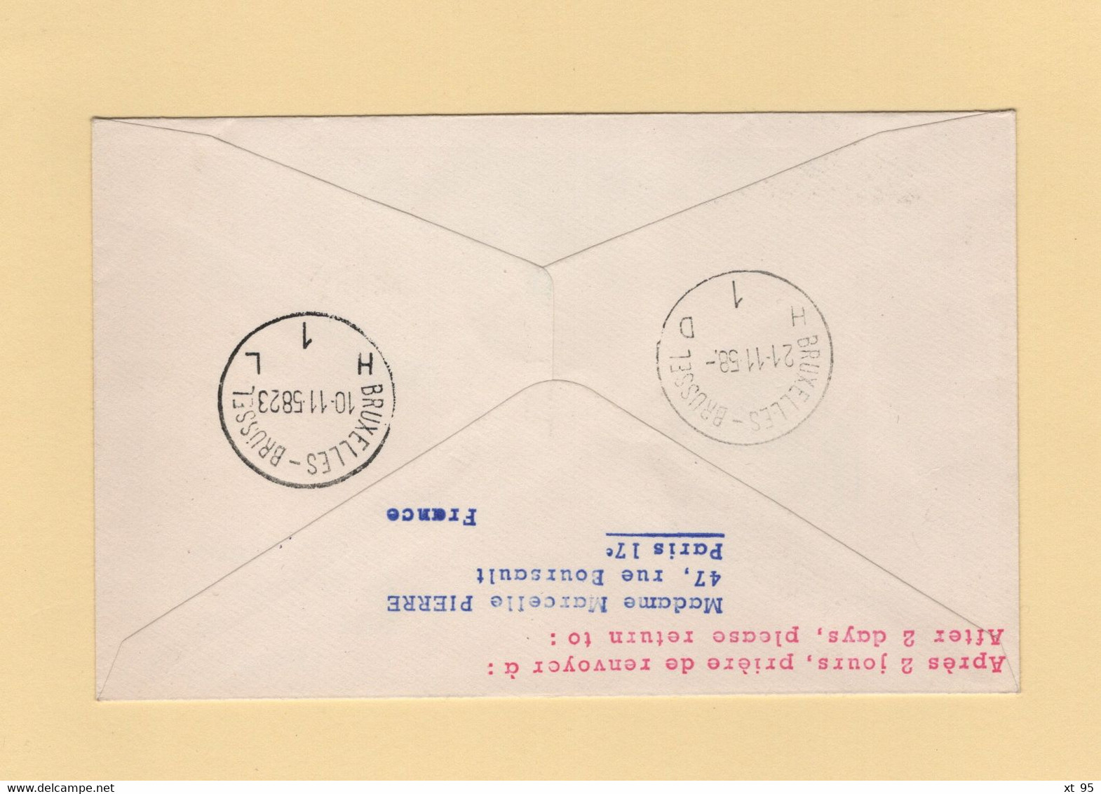 Turquie - 1er Vol Ankara Bruxelles - 10-11-1958 - Lettres & Documents