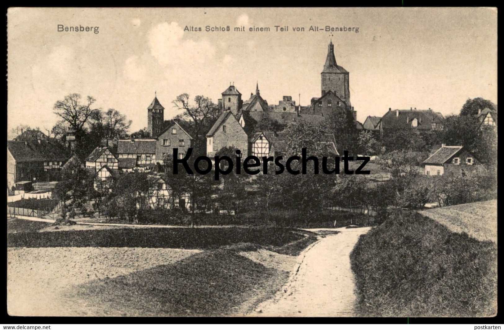 ALTE POSTKARTE BENSBERG ALTES SCHLOSS MIT EINEM TEIL VON ALT-BENSBERG Chateau Castle Bergisch Gladbach Ansichtskarte - Bergisch Gladbach