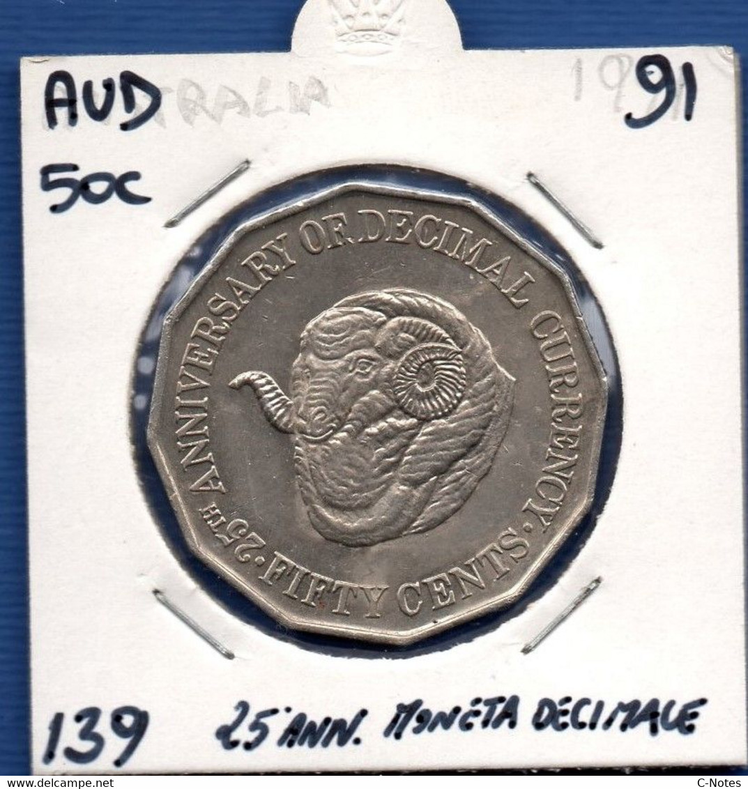 AUSTRALIA - 50 Cents 1991  -  See Photos -  Km 139 - Commemorative - 50 Cents