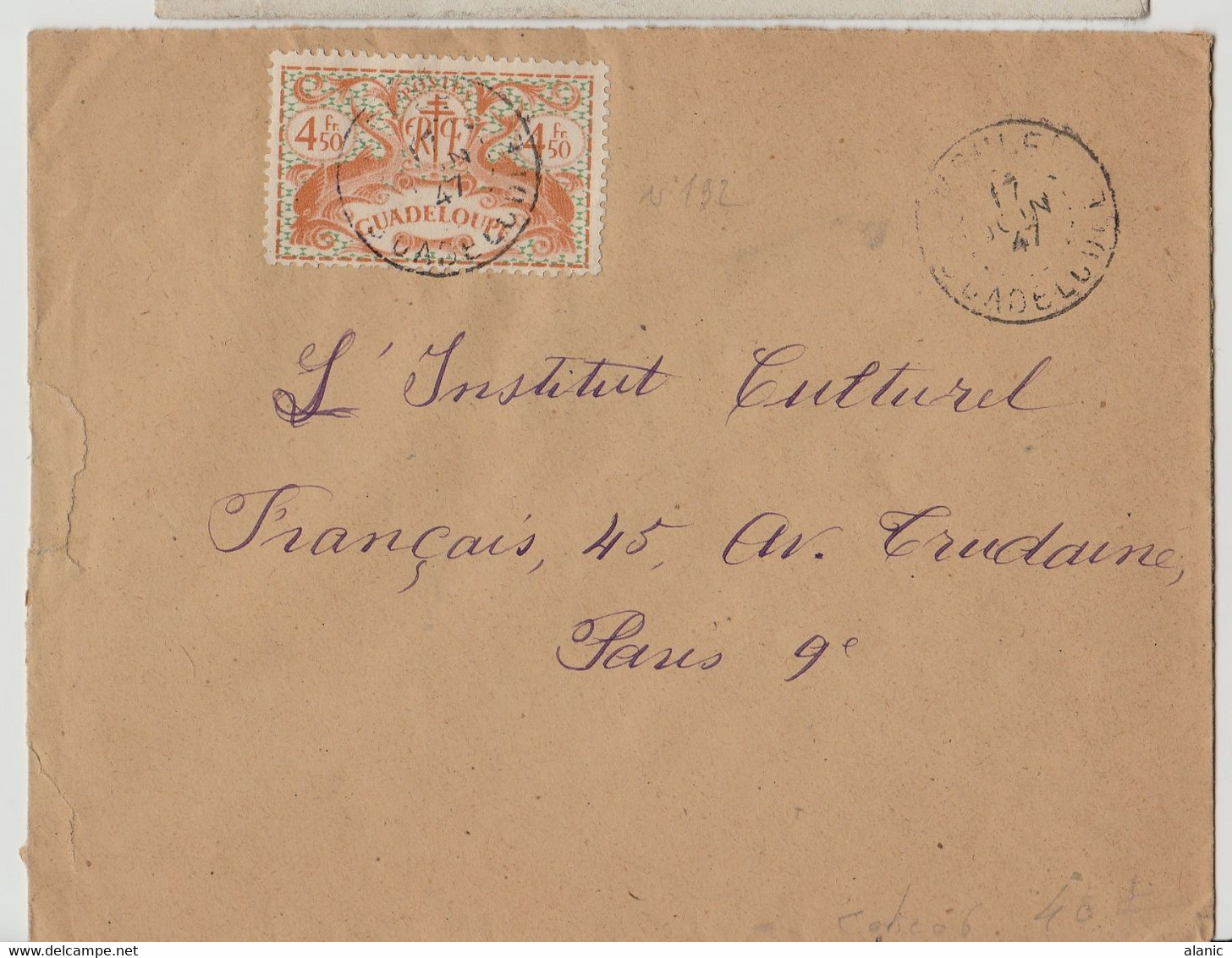 Seul Sur  Lettre N° 200 1947 Pour Paris - Storia Postale