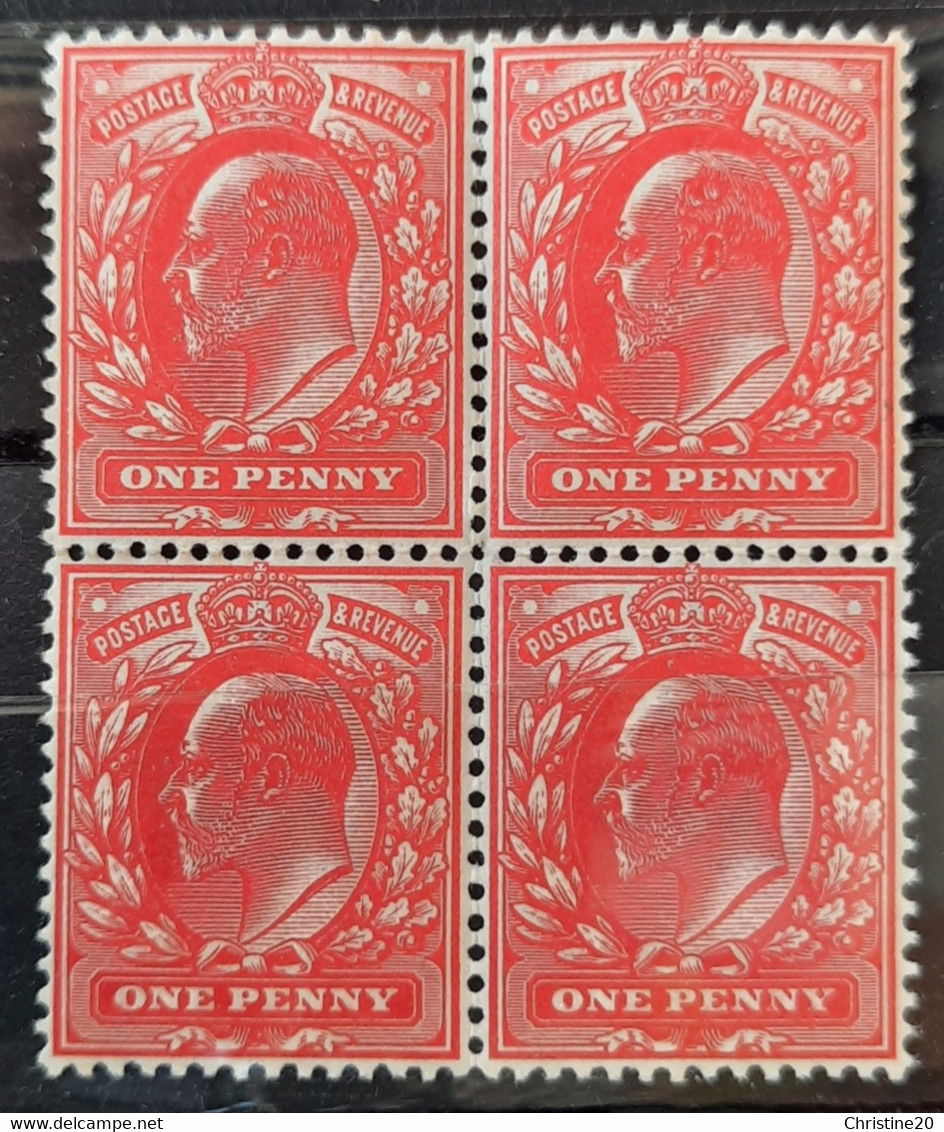 Grande-Bretagne 1902/10 N°107 Bloc De 4 **TB Cote +24€ - Unused Stamps