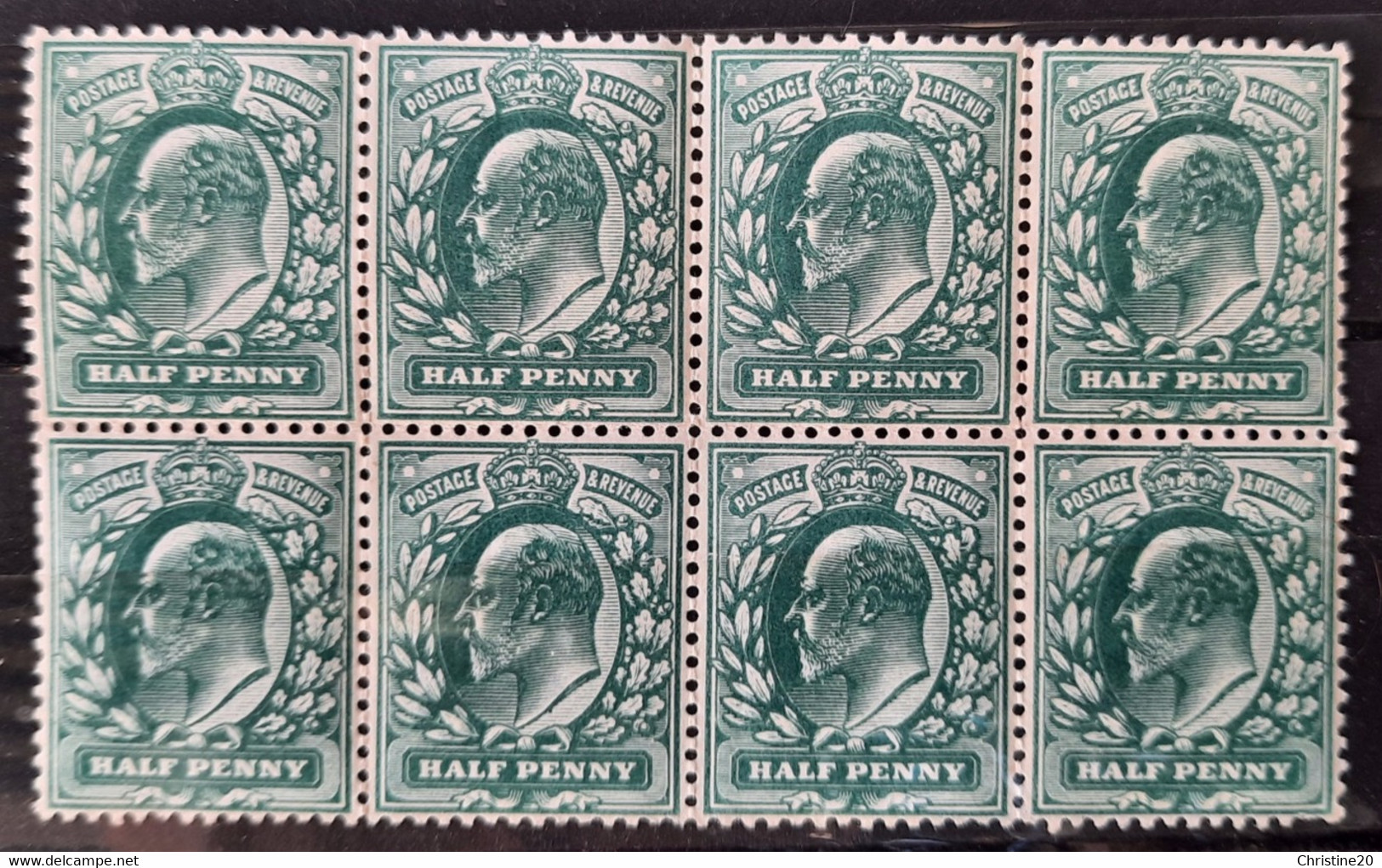 Grande-Bretagne 1902/10 N°106a Bloc De 8 **TB Cote +24€ - Unused Stamps