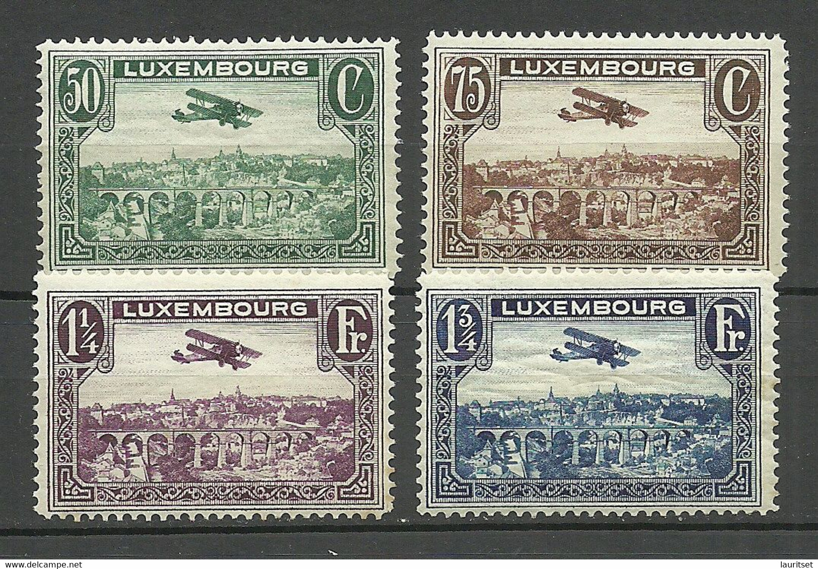 LUXEMBOURG Luxemburg 1931 Michel 234 - 237 * Flugpost Air Mail Air Plane Doppeldecker - Ongebruikt