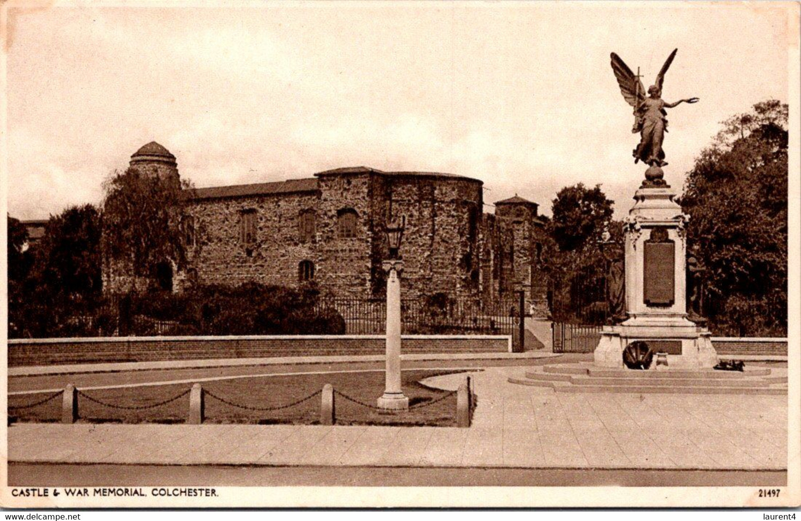 (1 Oø 15) VERY OLD - Sepia - UK - Colchester War Memorial & Castle - Monuments Aux Morts