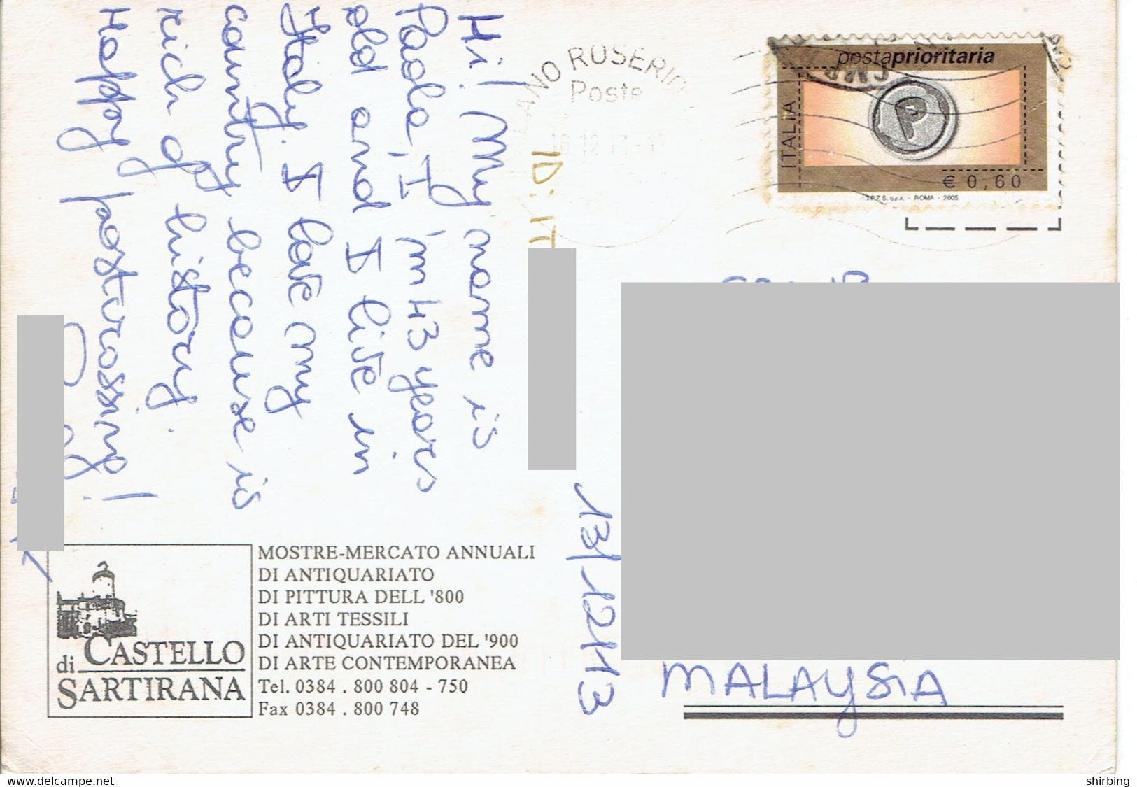 C2  - Italy P Stamps Used On Postcard - 2021-...: Oblitérés
