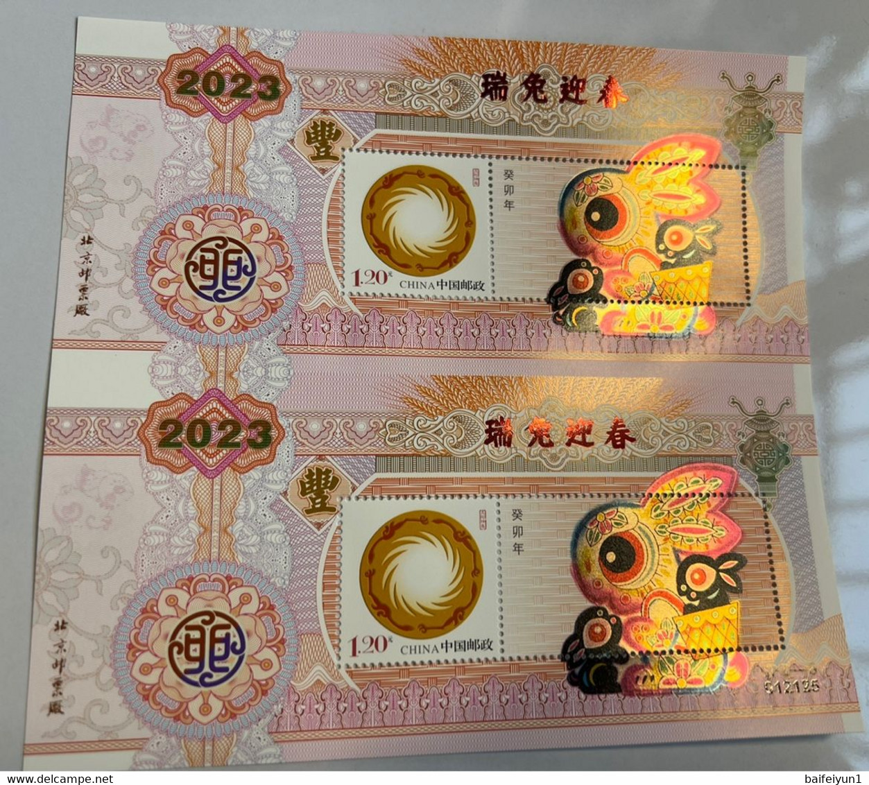 China 2023 GPZ-5 Celebrate The Spring Festival(Year Of The Rabbit) Special Sheet(Hologram) - Hologrammen