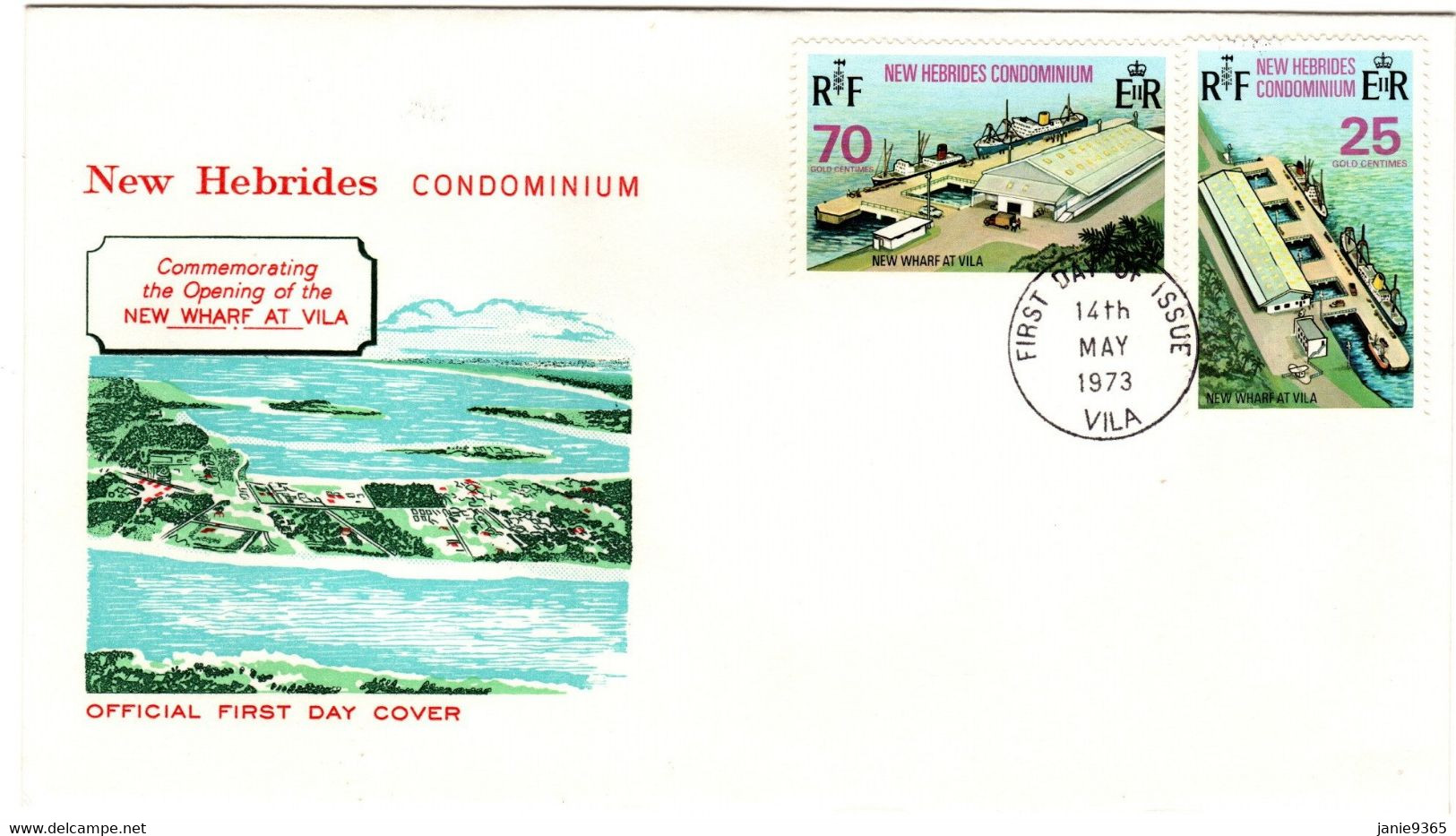 New Hebrides 1973 Opening Of The New Wharf At Vila,  First Day Cover - FDC