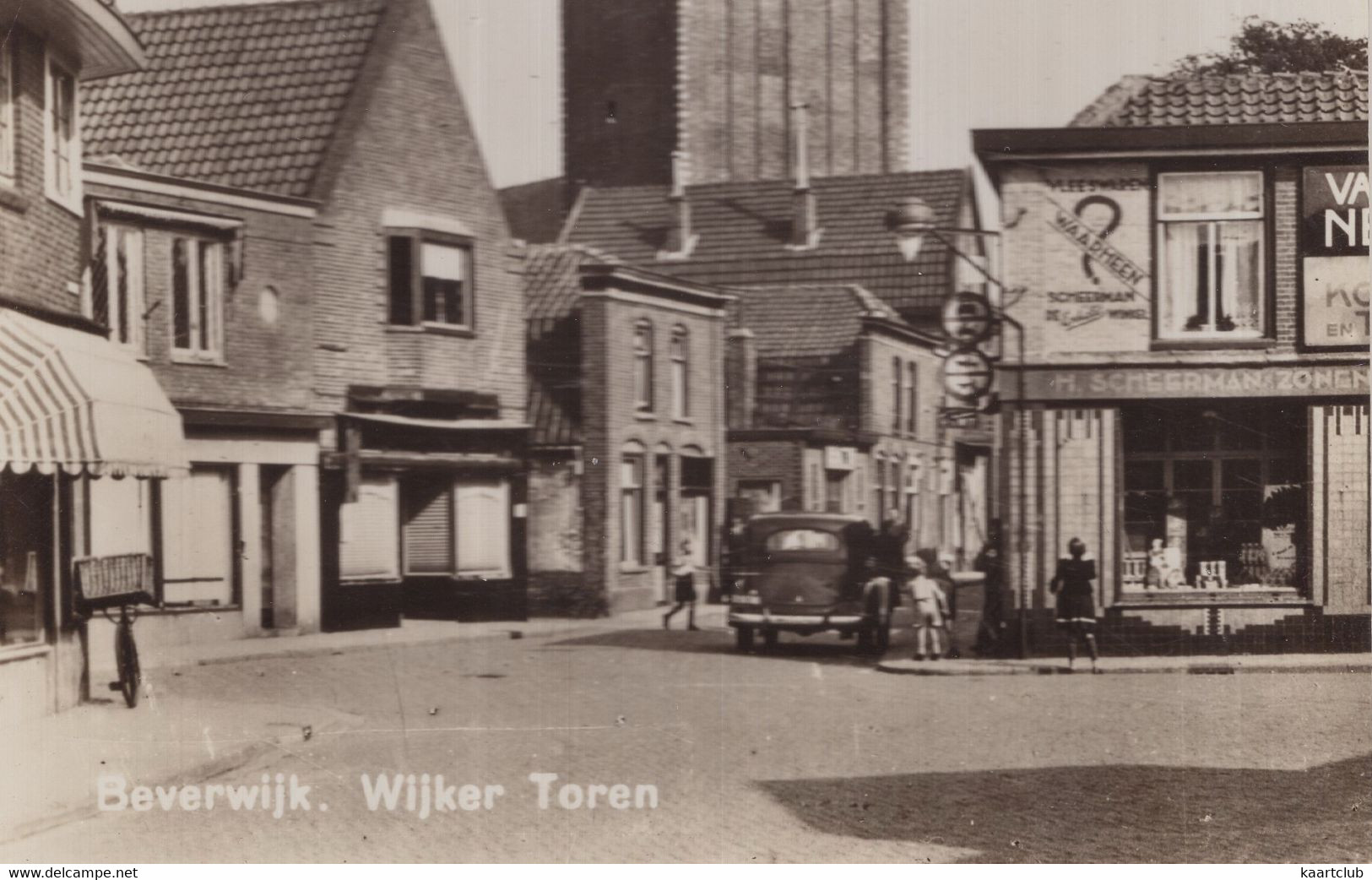 Beverwijk - Wijkertoren - (Noord-Holland/Nederland) - Bakkersknechtfiets, Oldtimer Auto, Vleeswaren 'H. Scheerman' - Beverwijk