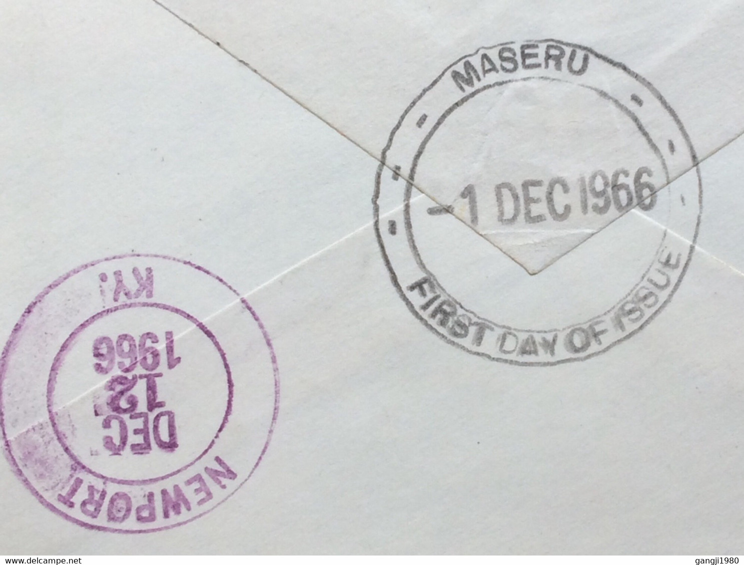 LESOTHO 1966, REGISTER COVER  USED, UNESCO, EDUCATION, CULTURE & SCIENCE, SET OF 4 STAMP, MASERU CITY CANCEL - Lesotho (1966-...)