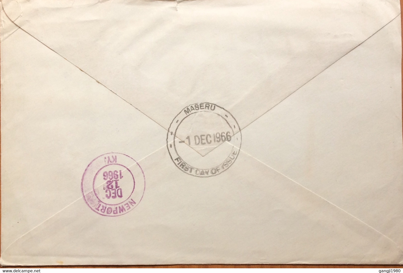LESOTHO 1966, REGISTER COVER  USED, UNESCO, EDUCATION, CULTURE & SCIENCE, SET OF 4 STAMP, MASERU CITY CANCEL - Lesotho (1966-...)