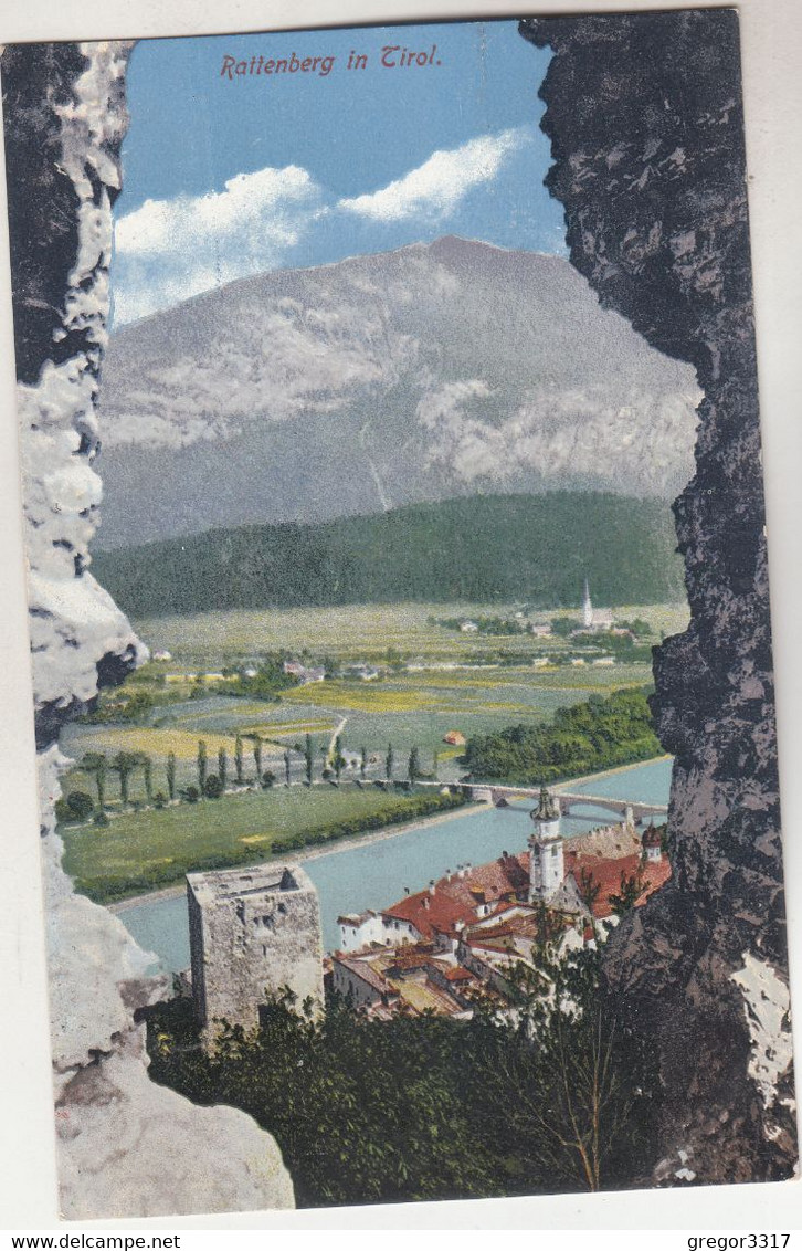 C3619) RATTENBERG I. Tirol - Blick Durch Felsen Auf Fluss Ruine U. Kirche Mit Brücke ALT 1915 - Rattenberg