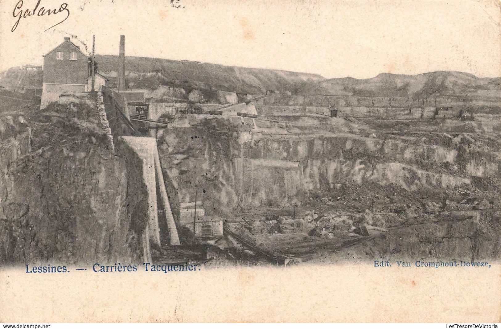 CPA - Belgique - Lessines - Carrière Tacquenier - Edit. Van Cromphout Dweze - Précurseur - Oblitéré Lessines 1904 - Lessen