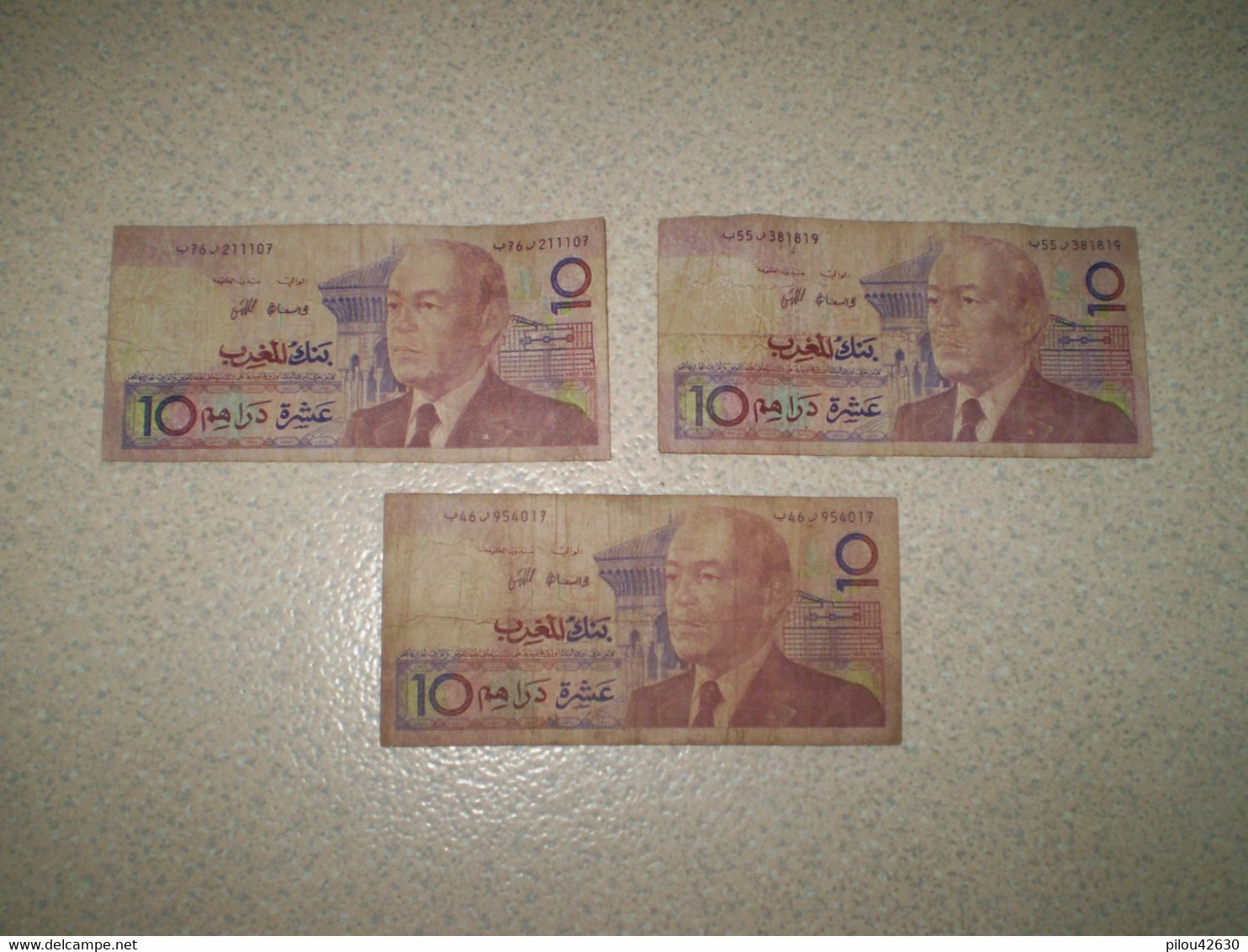 10 Dirhams Maroc 1987 Lot De 3 Billets - Marocco