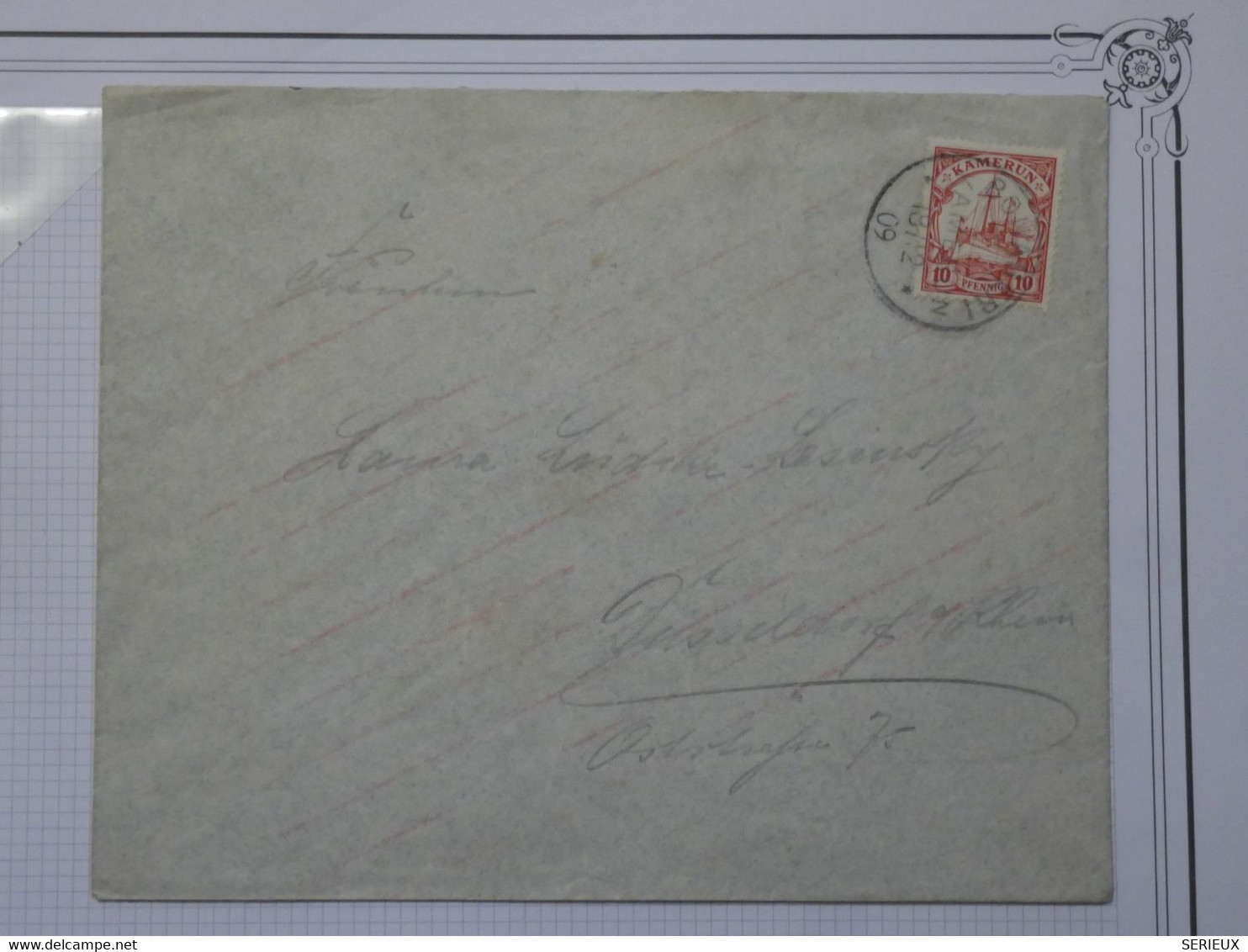 C KAMERUN  BELLE LETTRE 1909 CAMEROUN PETIT BUREAU  BON..? POUR DUSSELDORF  + +AFFRANCH. INTERESSANT ++ ++++ - Camerun