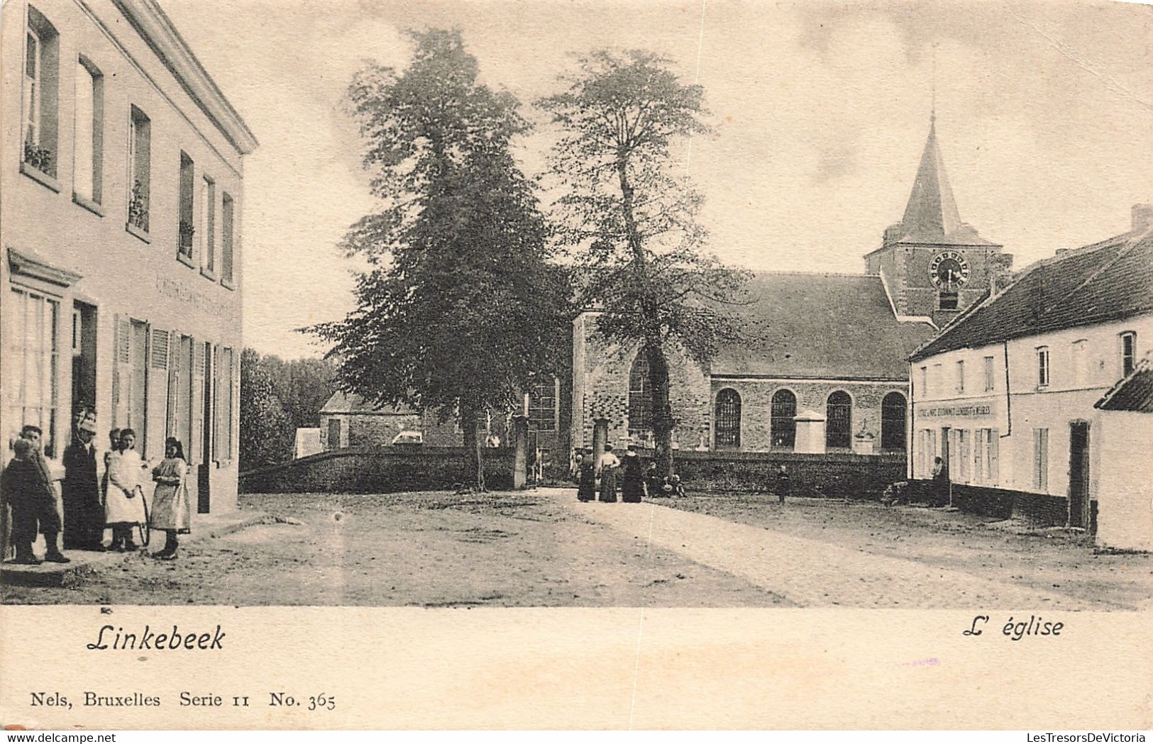 CPA - Belgique - Linkebeek - L'Eglise - Edit. Nels - Oblitéré Etoile Linkebeek 1905 - Animé - Clocher - Précurseur - Linkebeek