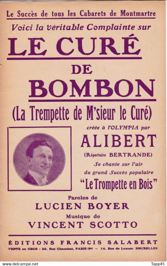 Le Curé De Bombon	Chanteur	Alibert	Partition Musicale Ancienne > 	24/1/23 - Opera