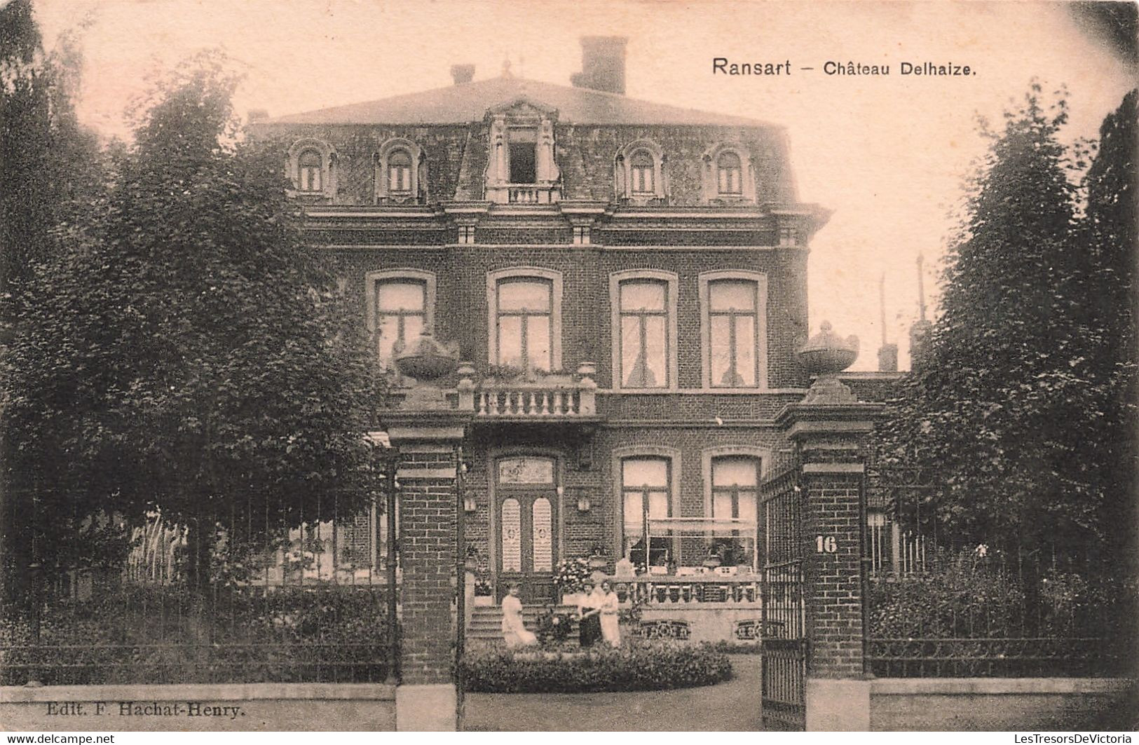 CPA - Belgique - Ransart  - Château Delhaize - Edit. F. Hachat Henry - Animé - Oblitéré 1921 - Charleroi