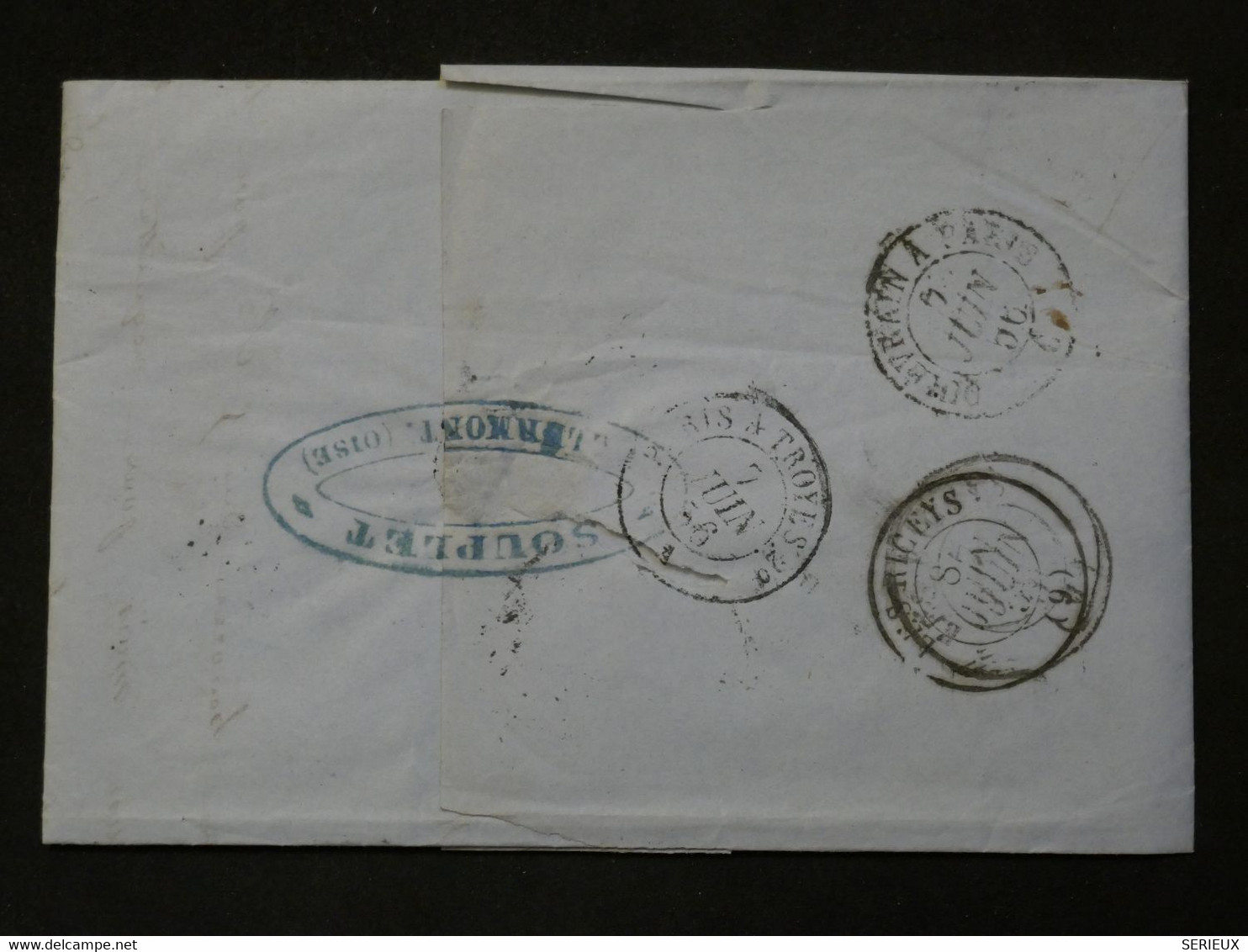 BM14 FRANCE  LETTRE 1876 CLERMONT AUX RICEYS   +NAPOLEON N° 14  ++ +AFFRANCH. INTERESSANT ++ - 1853-1860 Napoléon III