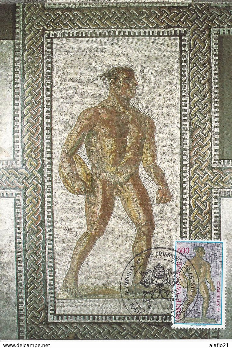 VATICAN - CARTE MAXIMUM - Yvert N° 813 - OLYMPHILEX 1987 - MOSAÏQUEdes THERMES De CARACALLA à ROME - Cartas Máxima