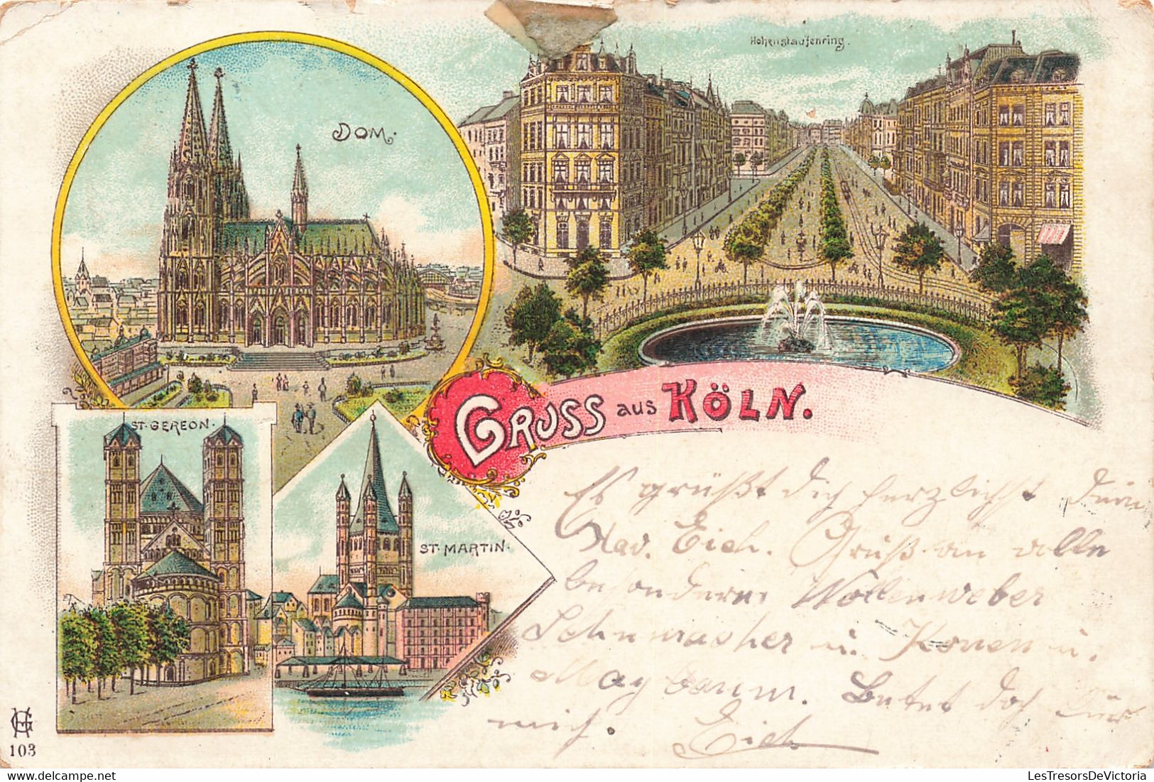 CPA - Allemagne - Monuments De Collogne - Coloré - Edit. G. H. - Oblitéré Archen 1901 - Autres & Non Classés