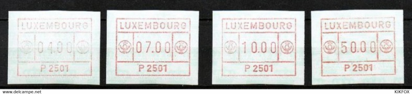 Luxembourg, Luxemburg , 1983, MI 1 ,AUTOMATENMARKEN, DISTRIBUTEUR , 4 WERTE - Vignettes D'affranchissement