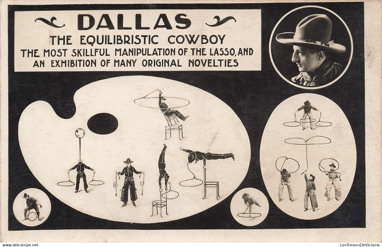 CPA - Spectacle - Cirque - Dallas - The Equilibristic Cowboy - The Most Skillful Manipulation Of The Lasso - Cirque