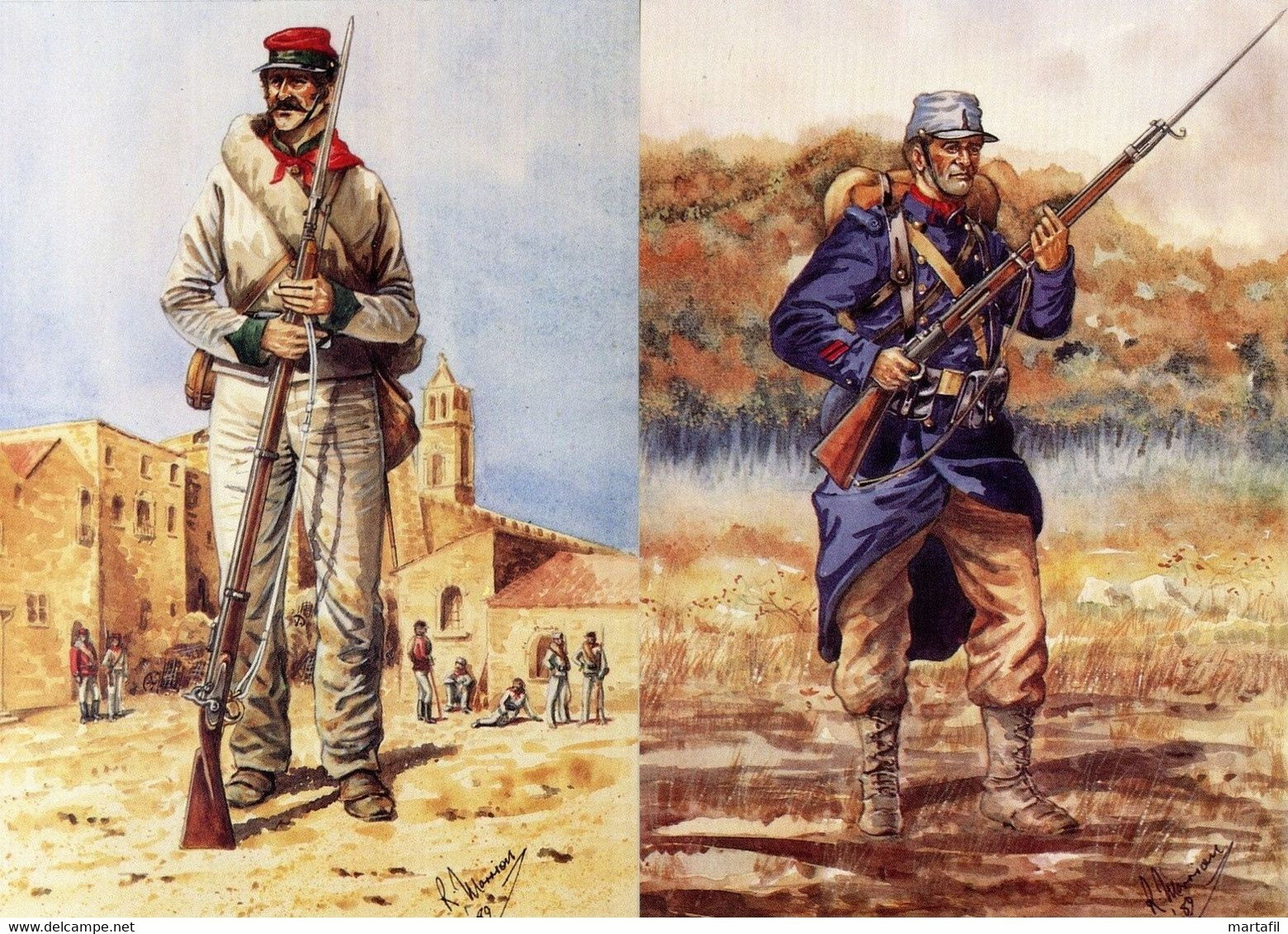 6 Cartoline Dei GARIBALDINI In Varie Uniformi Di R.J.Marrion, In Pacchetto Speciale - Uniformen