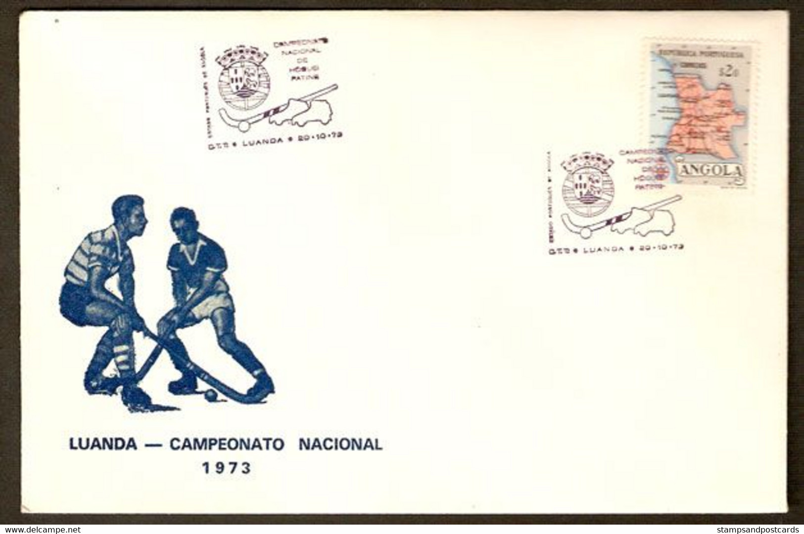 Angola Portugal Cachet Commémoratif  Championat Hockey 1973 Comm. Postmark   Hockey - Hockey (sur Gazon)