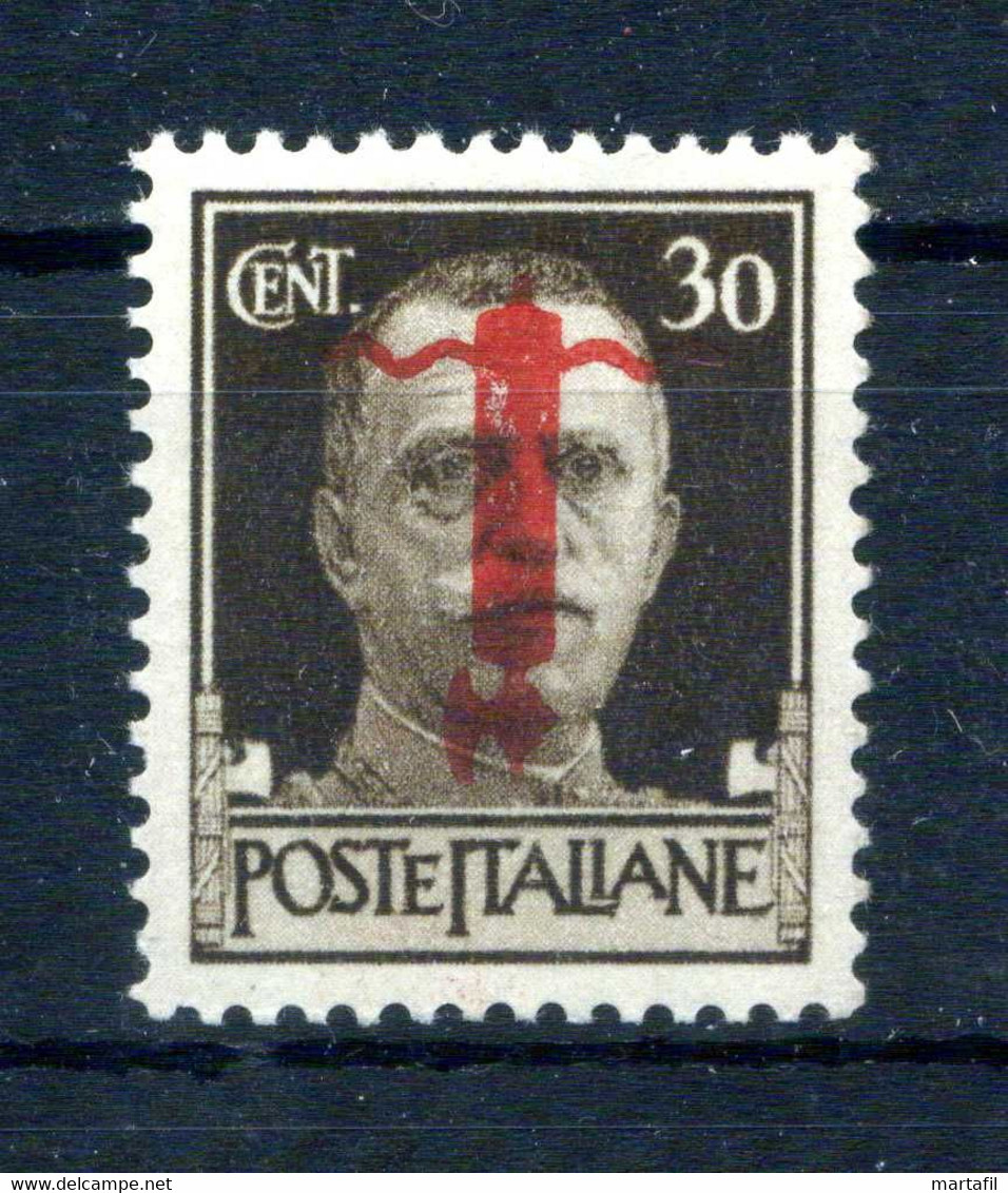 Repubblica Sociale Italiana RSI Varietà - 1944 30 Centesimi S.492a Sovrastampa Capovolta - Mint/hinged