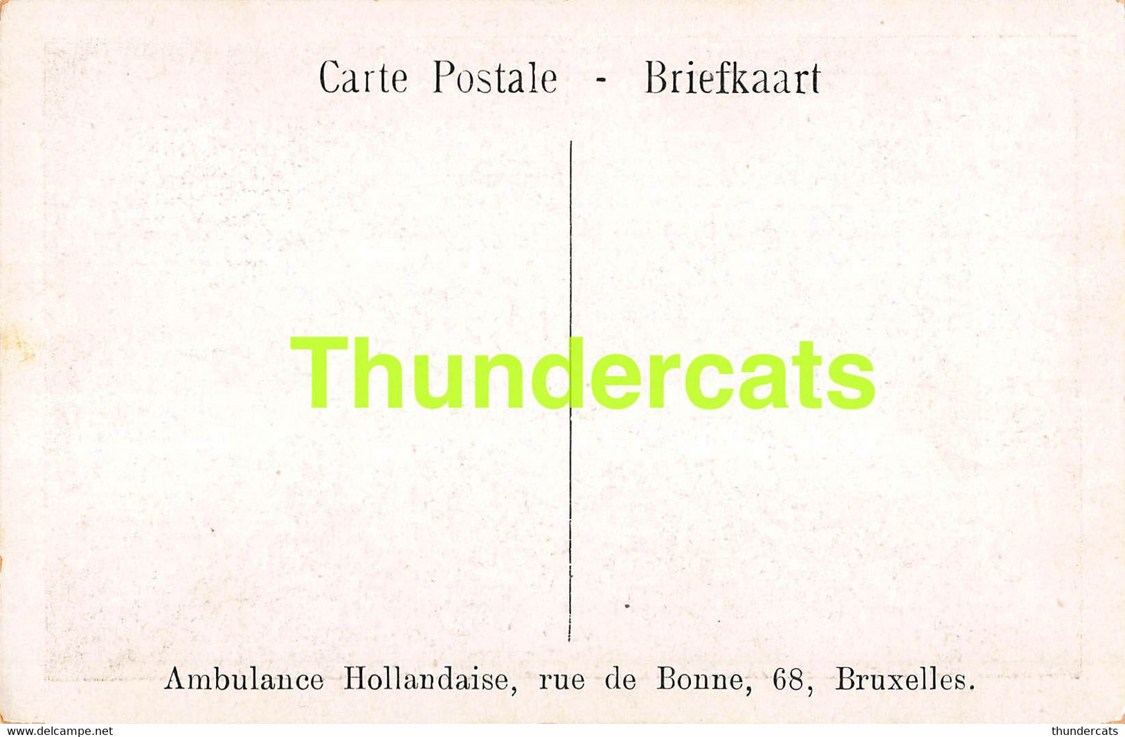 CPA SINT JANS MOLENBEEK MOLEMBAIX SAINT JEAN AMBULANCE HOLLANDAISE RUE DE BONNE 68 BRUXELLES - Molenbeek-St-Jean - St-Jans-Molenbeek