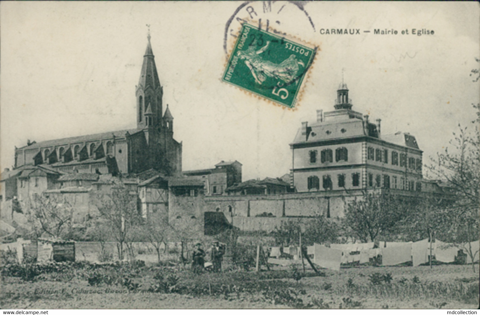 81 CARMAUX / Mairie Et Eglise / CARTE ANIMEE - Carmaux