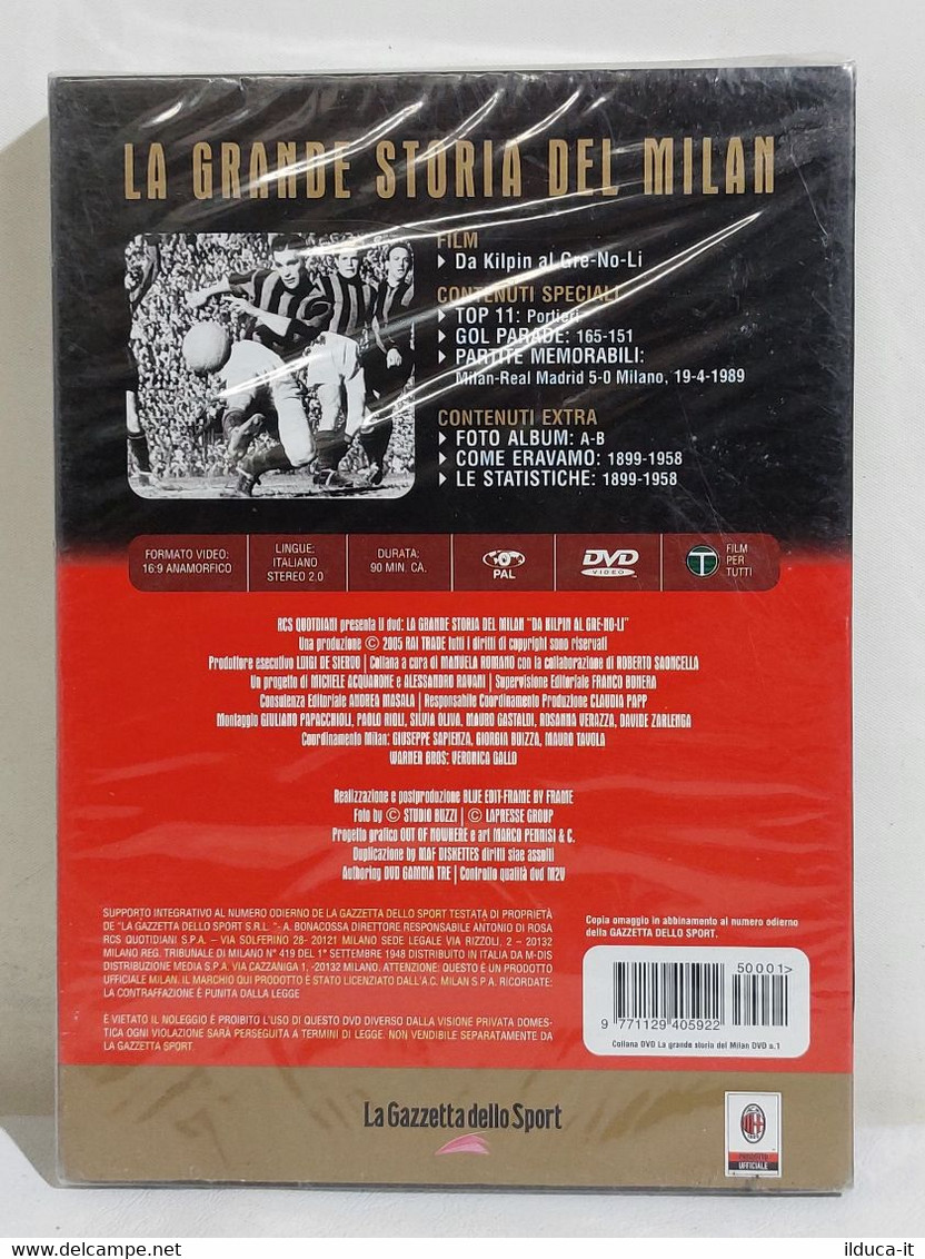 I111063 DVD - La Grande Storia Del Milan N. 1 - Da Kilpin Al Gre-No-Li SIGILLATO - Sport